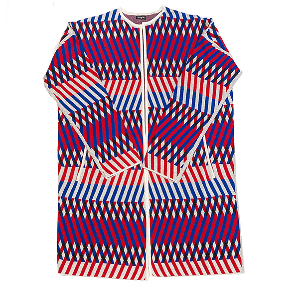 紅白藍三色條紋斜開胸外套