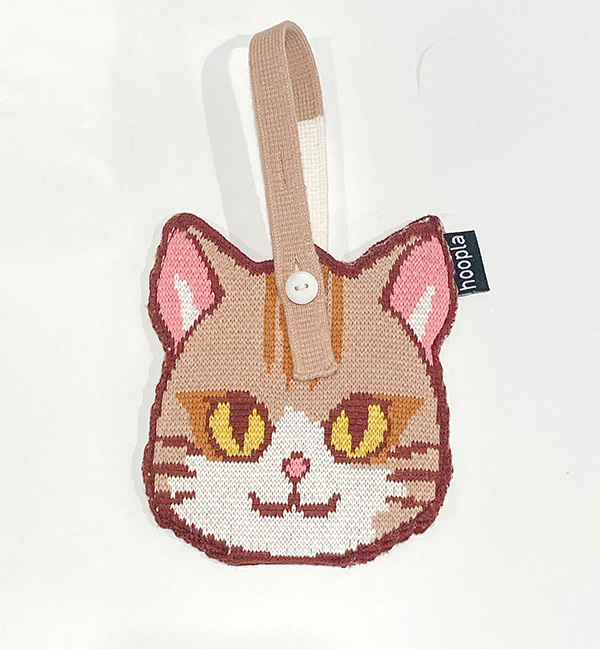 雙面尖眼貓搓手液套吊飾