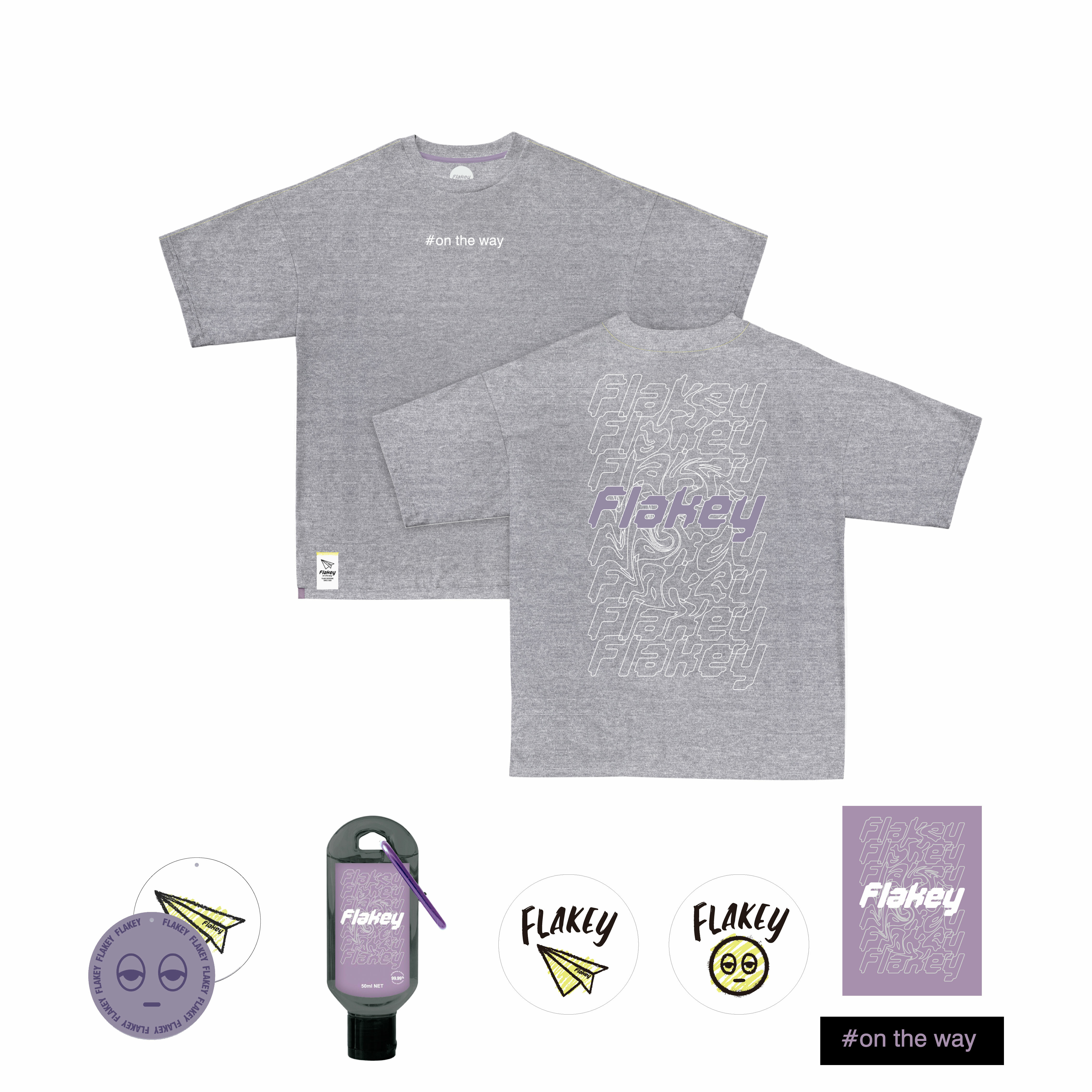 ON THE WAY Tee ( 灰 : Oversize )