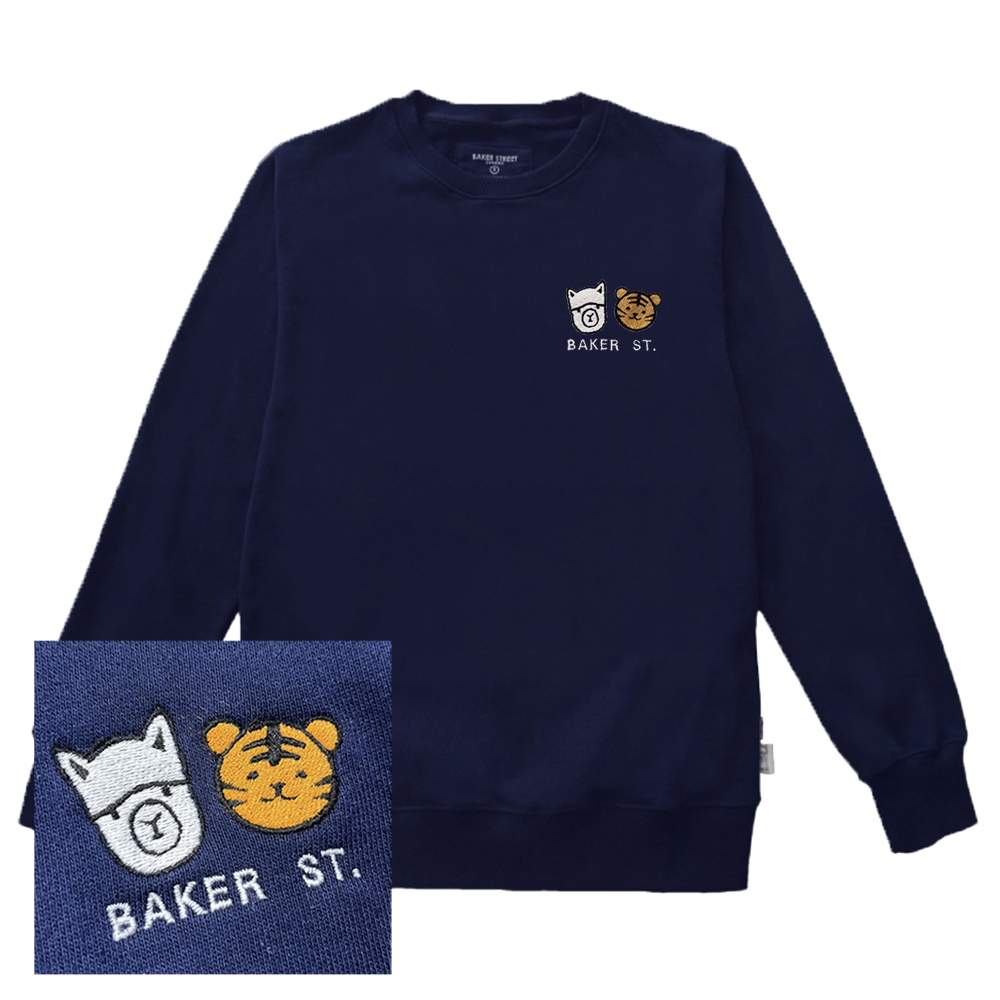 Embroidery-虎虎好朋友 刺繡 高磅數長袖圓T