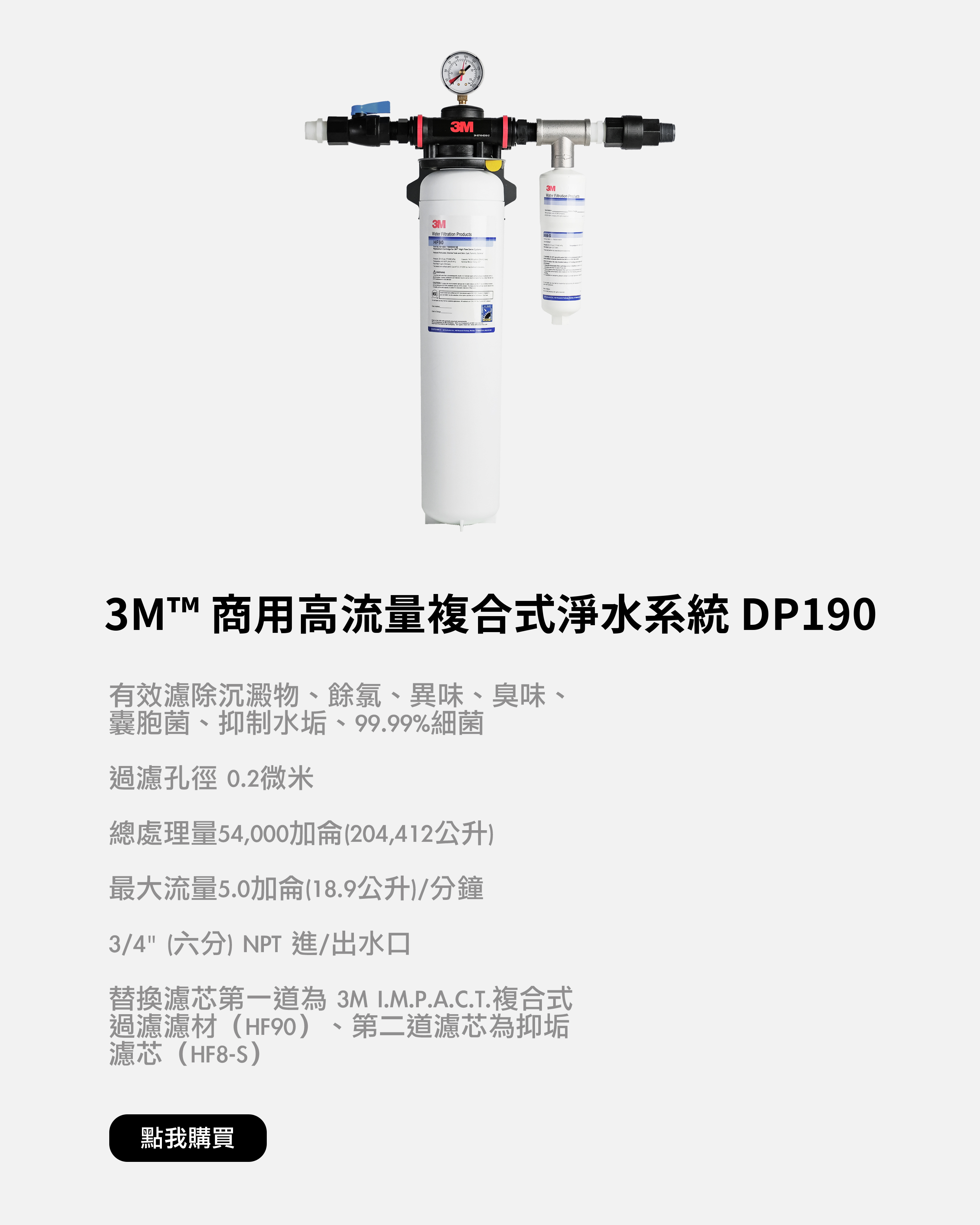 3M 商用高流量複合式淨水系統DP190