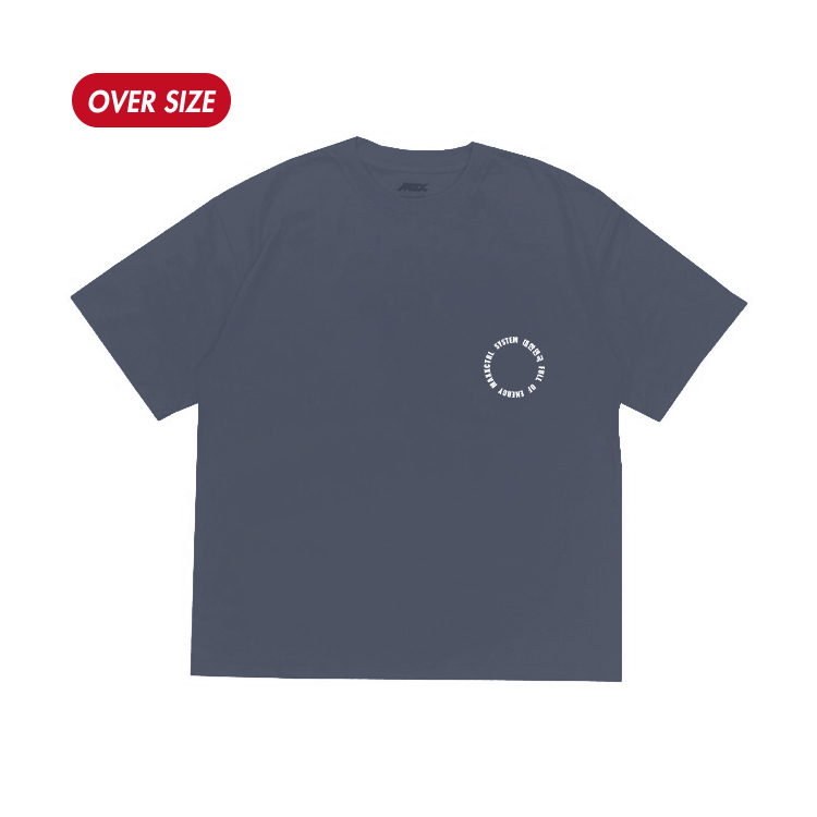 MAXXC 韓文花卉短T-灰藍