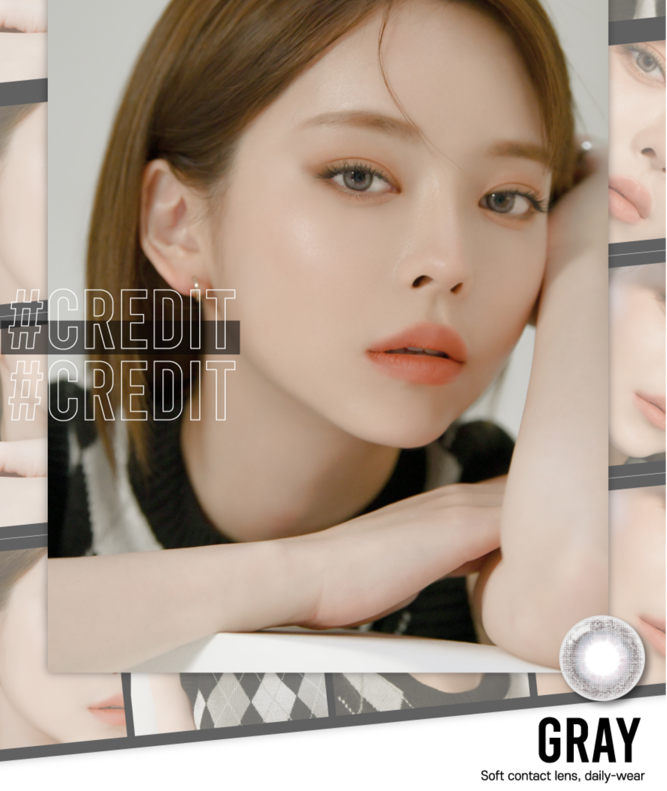 Lensrang Credit 1 Month 月拋彩妝隱形眼鏡｜每盒2片 ( Gray )