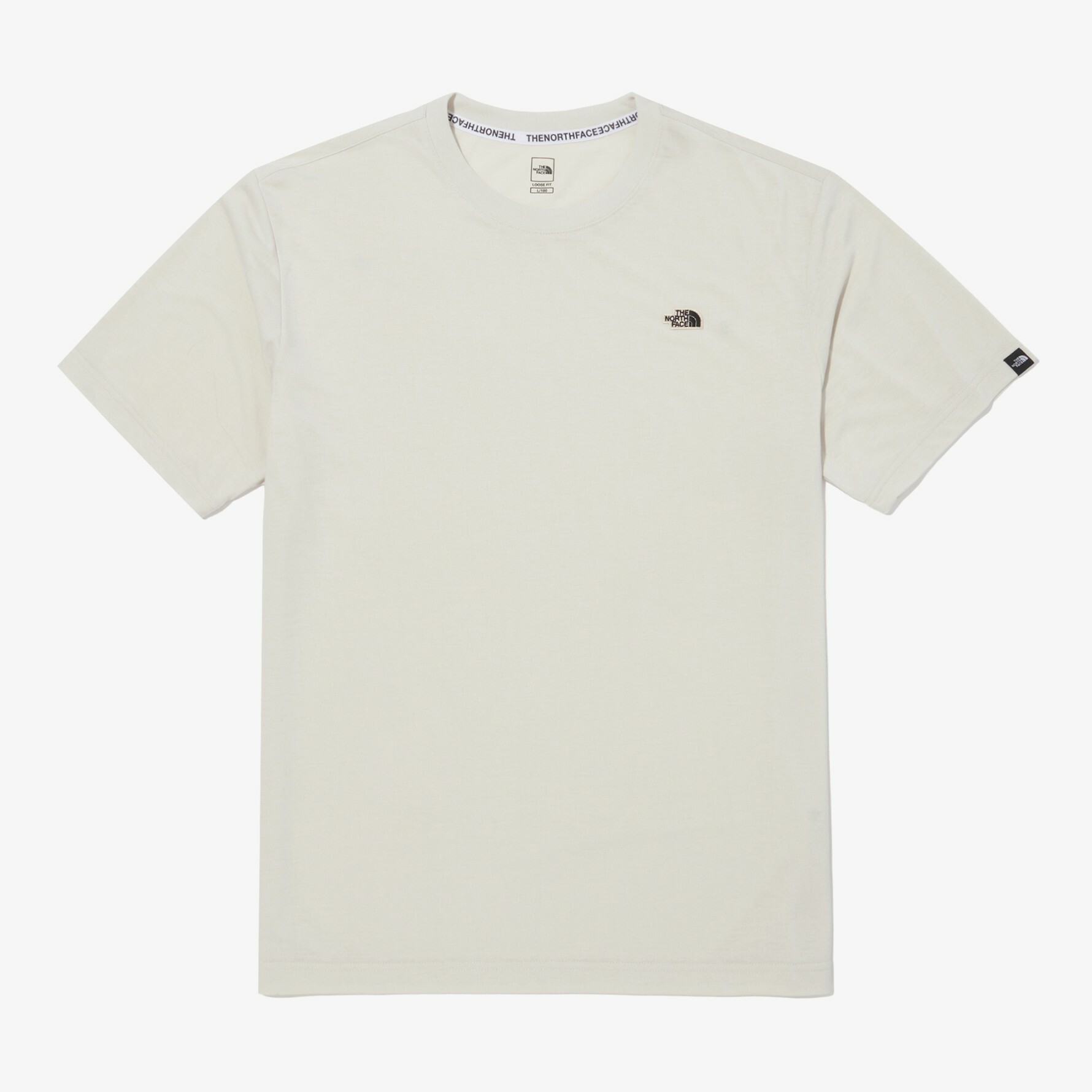 THE NORTH FACE EX S/S R 刺繡小LOGO 短袖 短T 白 米色 NT7UN26B