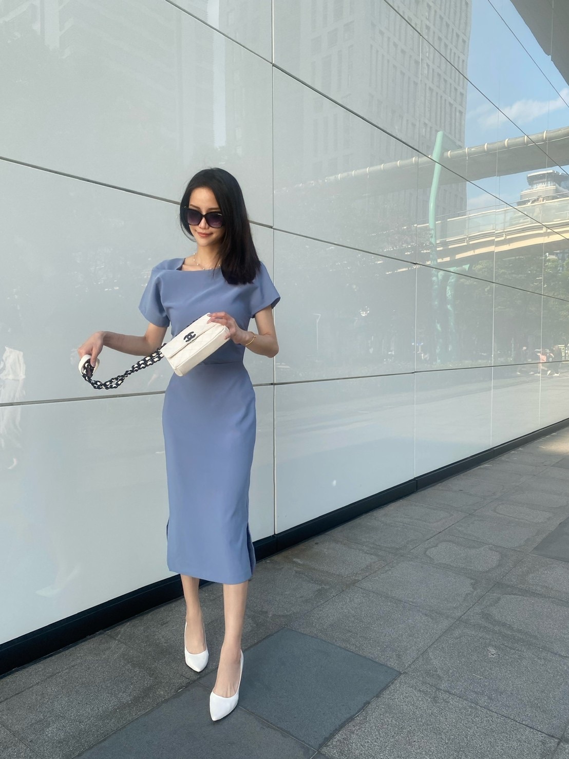 (激瘦！)質感辣斜肩洋裝