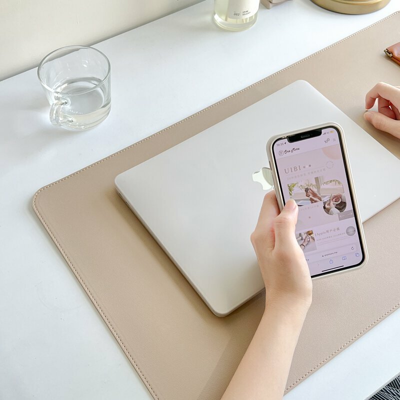 皮革系列 奶茶控必買組合 🤎 OneMore 品牌訂製皮革質感桌墊 / 焦糖奶茶 /+質感皮革收納包 /駝色/