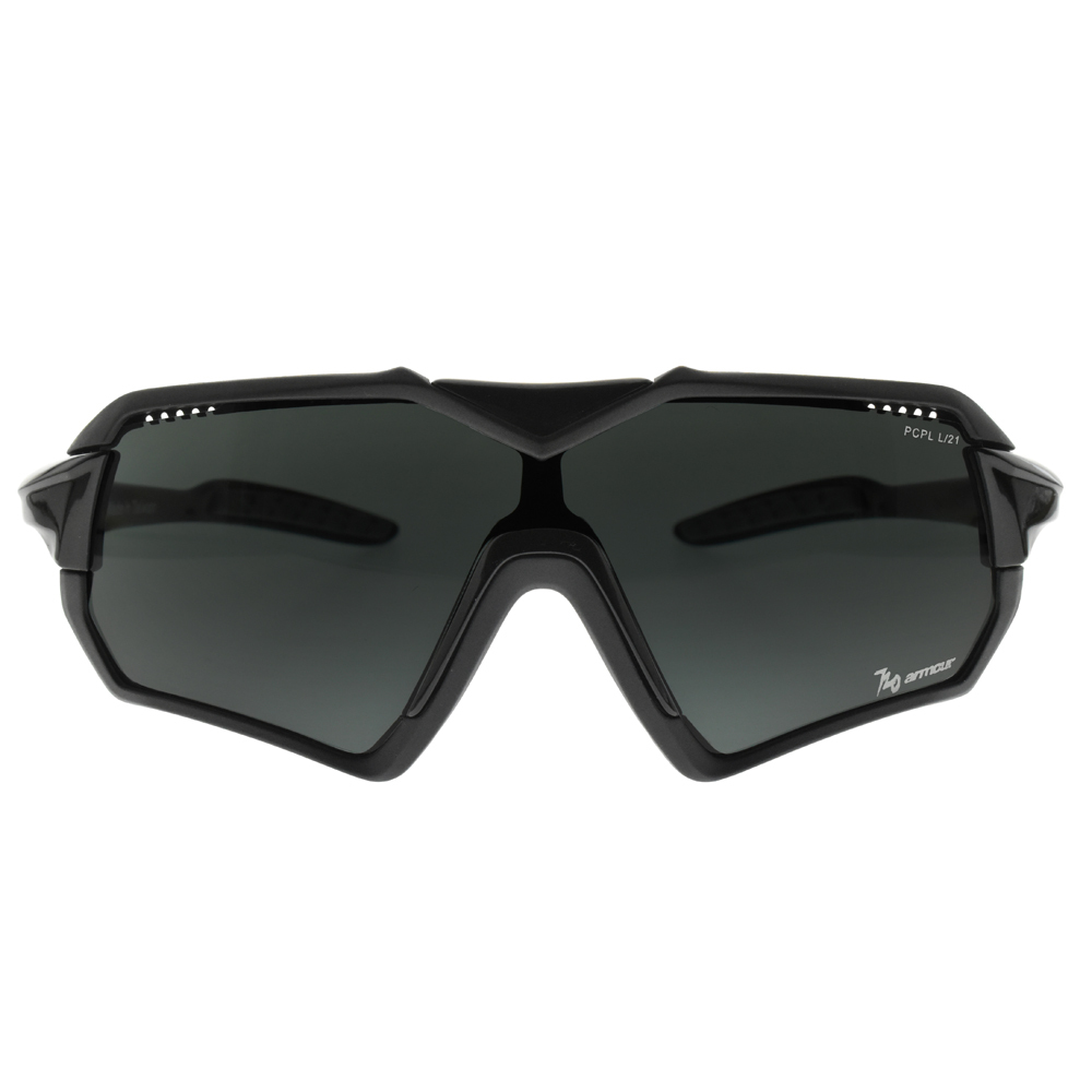 【720】V偏光運動太陽眼鏡(B411-1-PCPL#黑/灰色偏光片)#台灣製