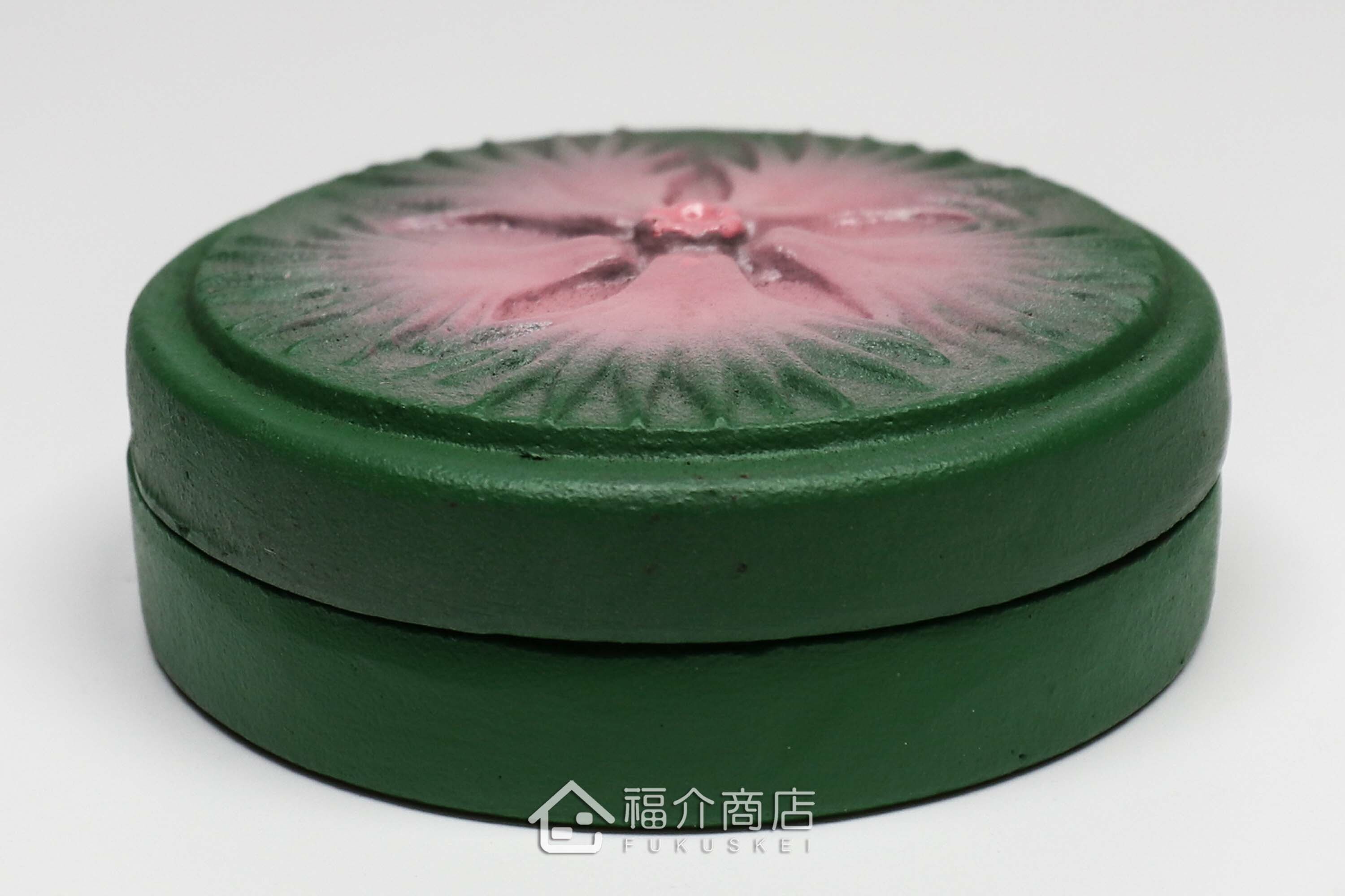 撫子花造型的朱紅色印泥盒