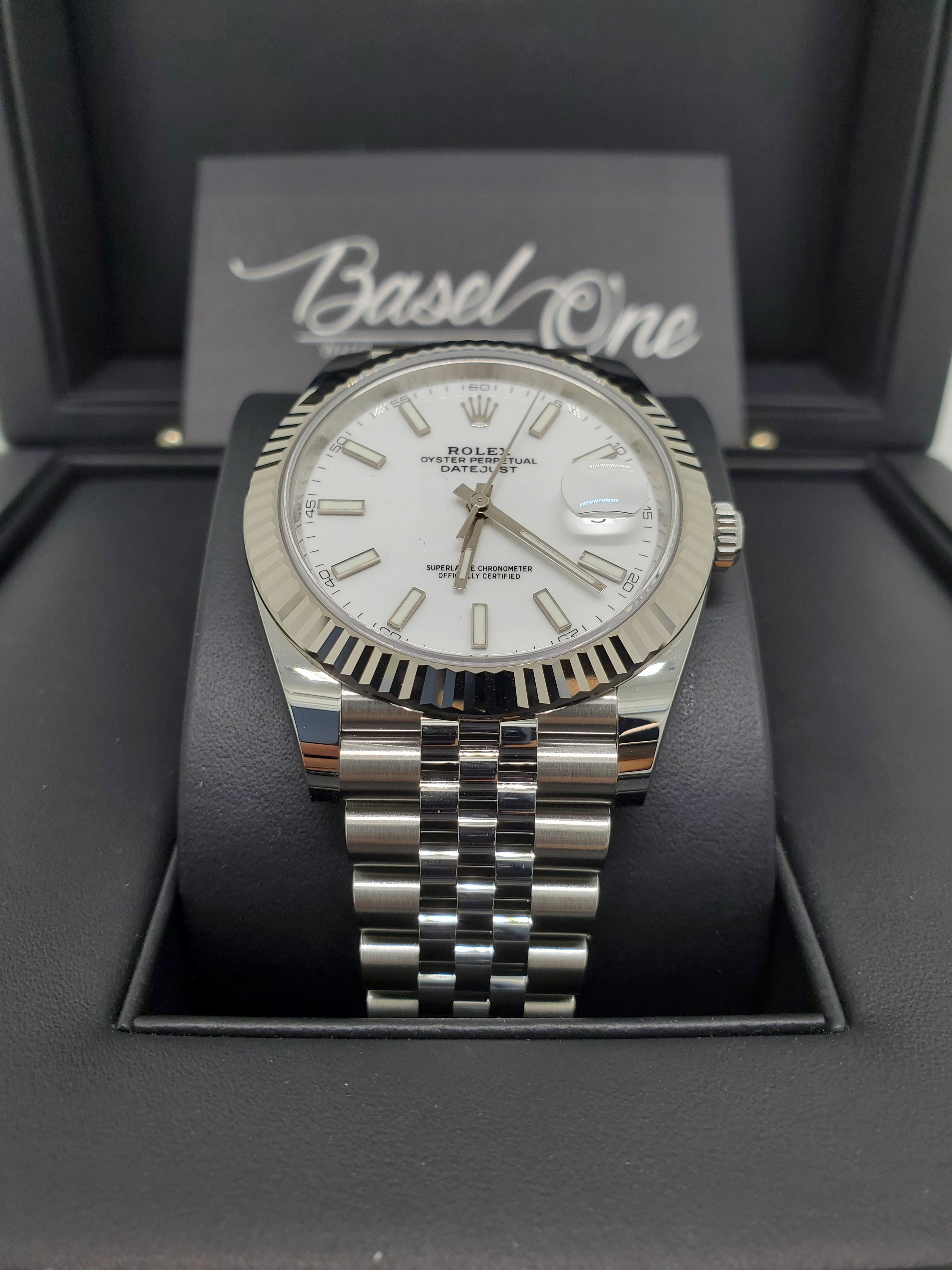 勞力士126334 白色面白金鋼41mm 鋼珠帶