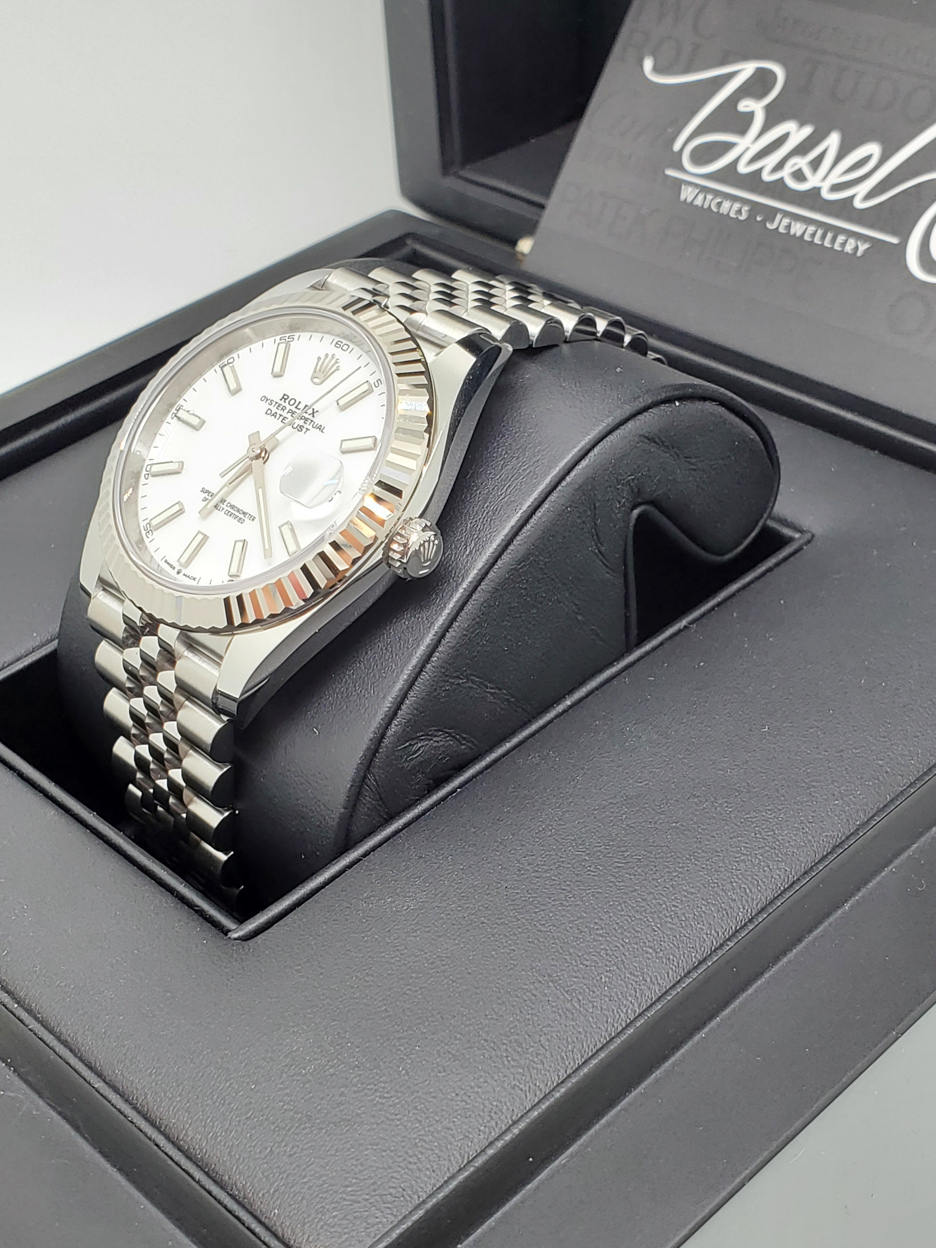 白雪 新品] ロレックス デイトジャスト 126334.WHBOホワイト/バー