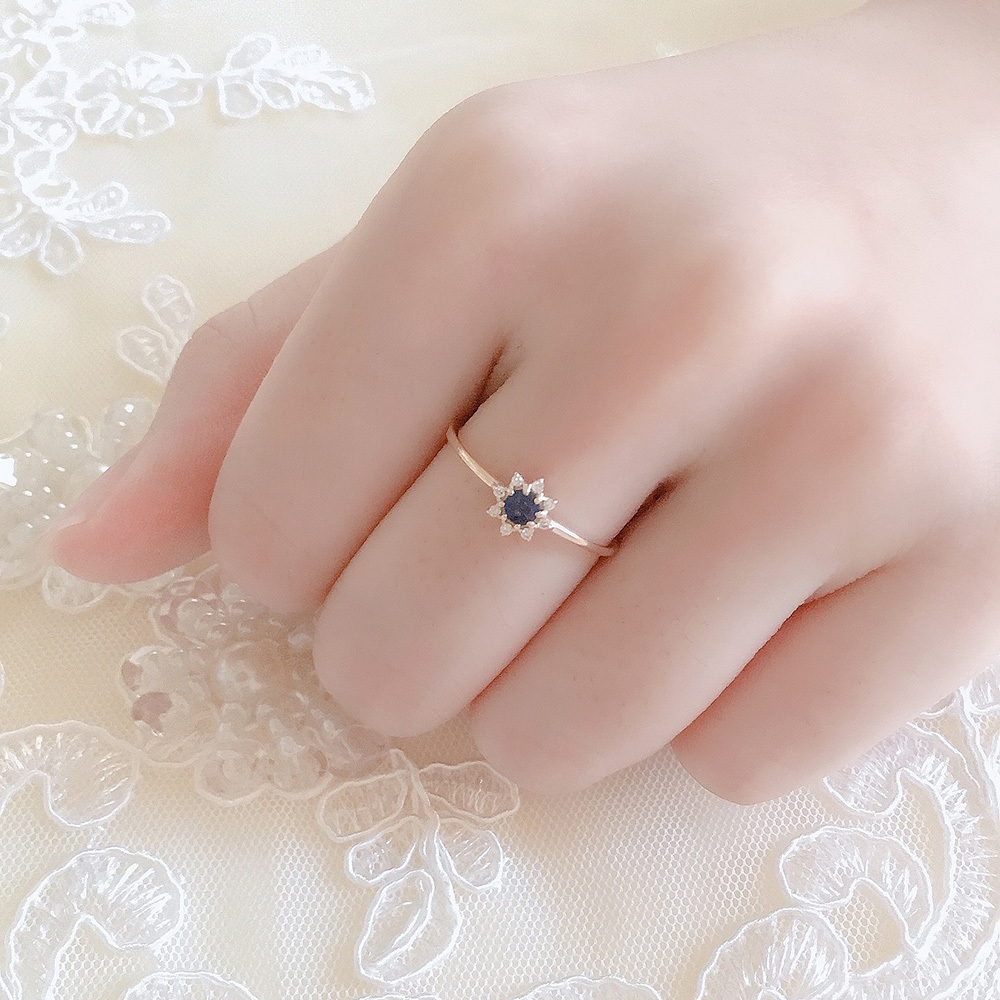 【me.luxe】K10星星藍寶石鑽石戒