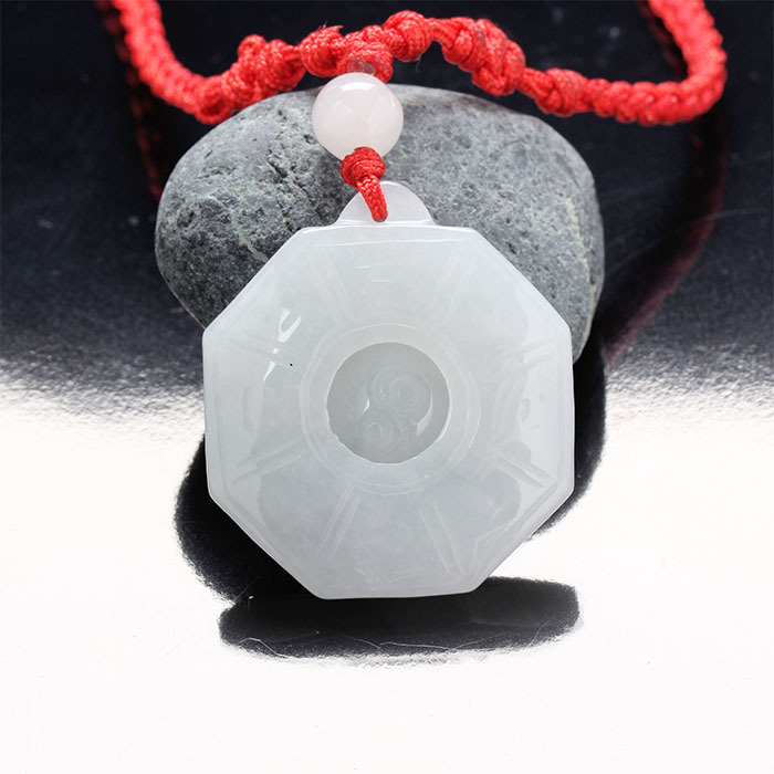 【雅紅珠寶】扭轉乾坤天然翡翠玉墜項鍊-八卦-N0147