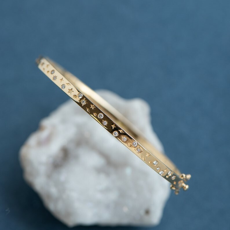 18K Starry Night Diamond Bangle