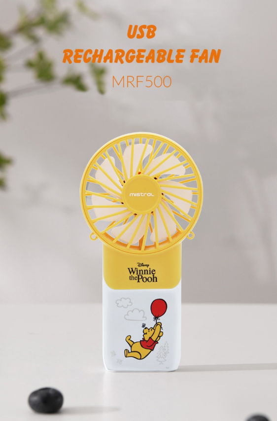 Disney x Mistral Everyday with Pooh Collection Mimica Cool Breeze Rechargeable USB Fan MRF500