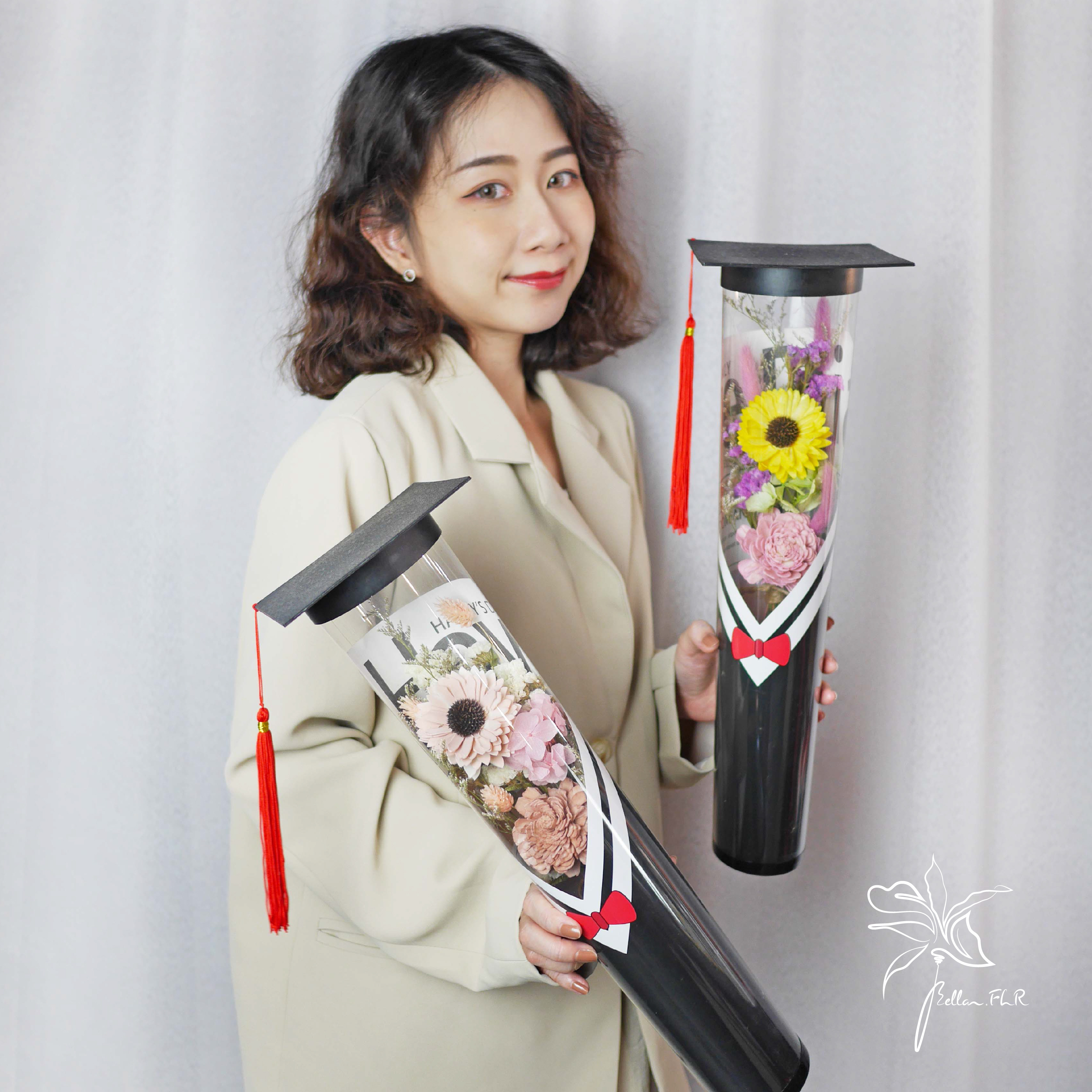 【手握陽光的祝福】畢業乾燥花桶