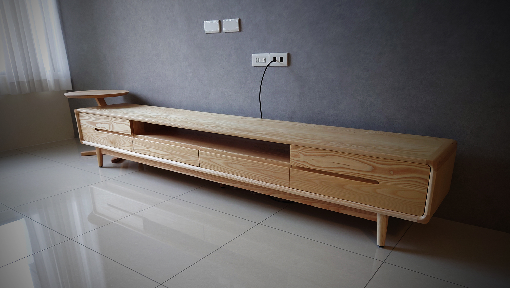 北歐梣木簡約抽屜電視櫃|可訂製