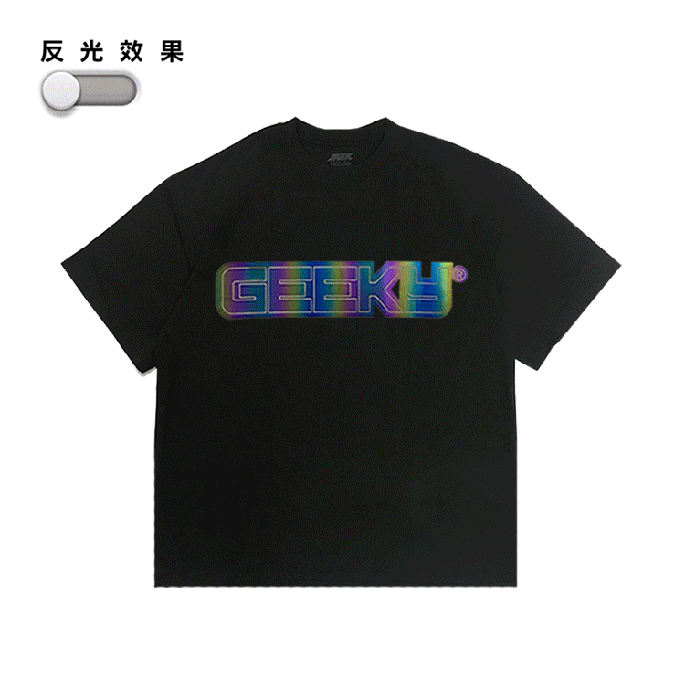 GEEKY 五彩炫光短T-黑