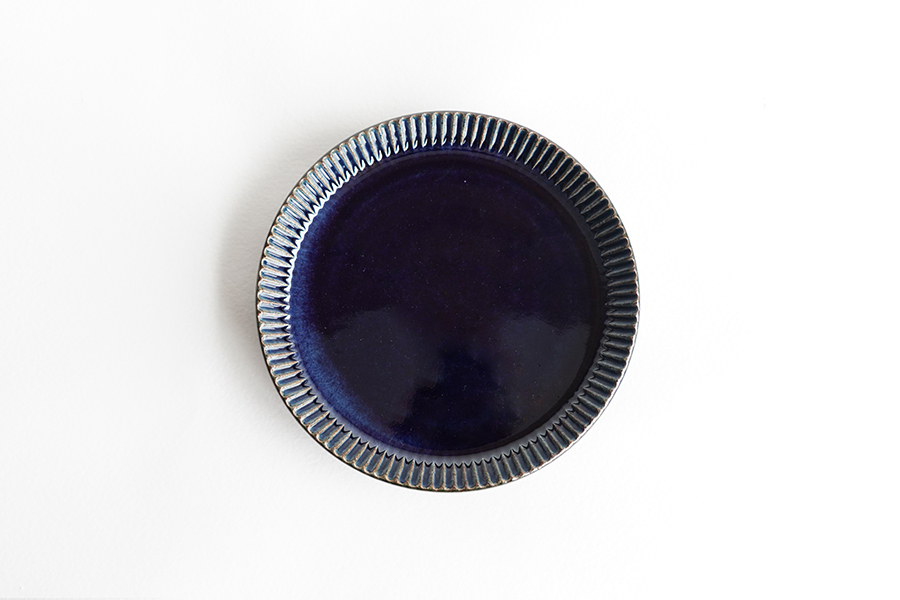 宋艸窯- 鎬派盤(中) 深藍色