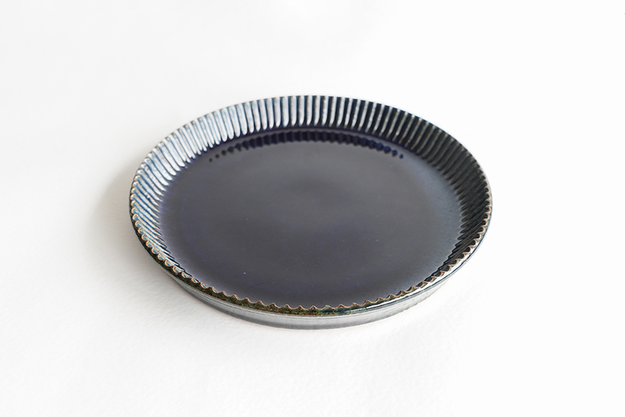 宋艸窯- 鎬派盤(中) 深藍色