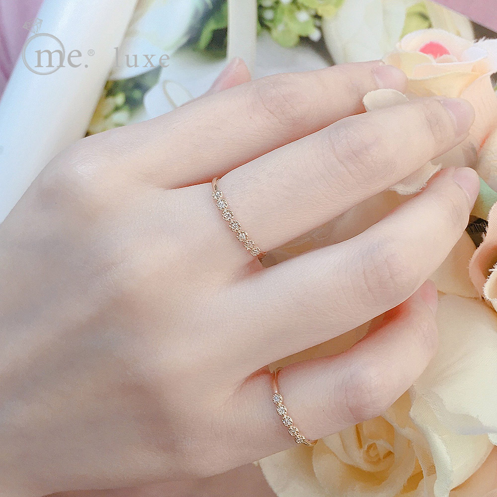 【me.luxe】K10花朵5顆鑽石戒