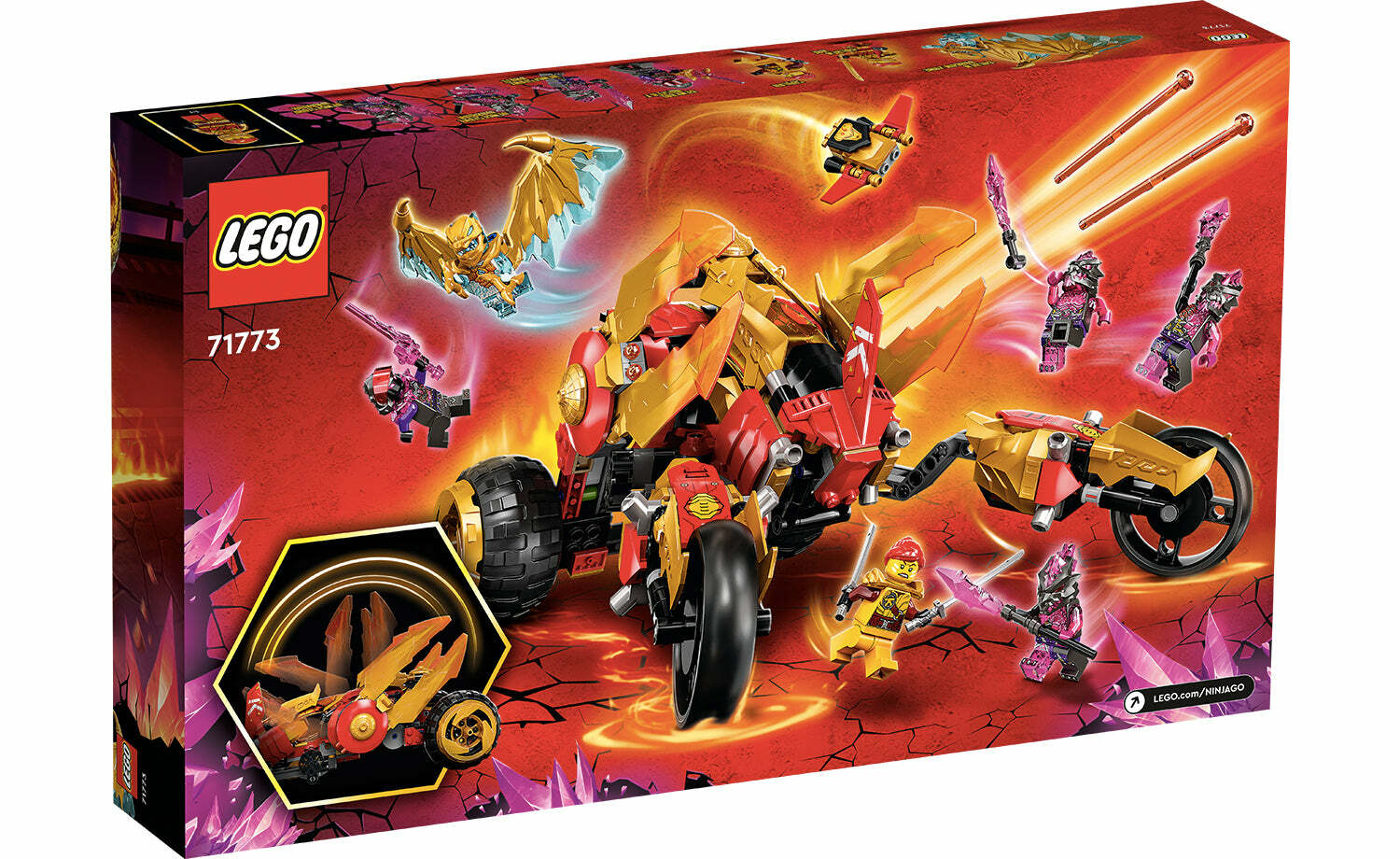 飛米樂高積木磚賣店] LEGO 71773 Ninjago-赤地的黃金龍戰車