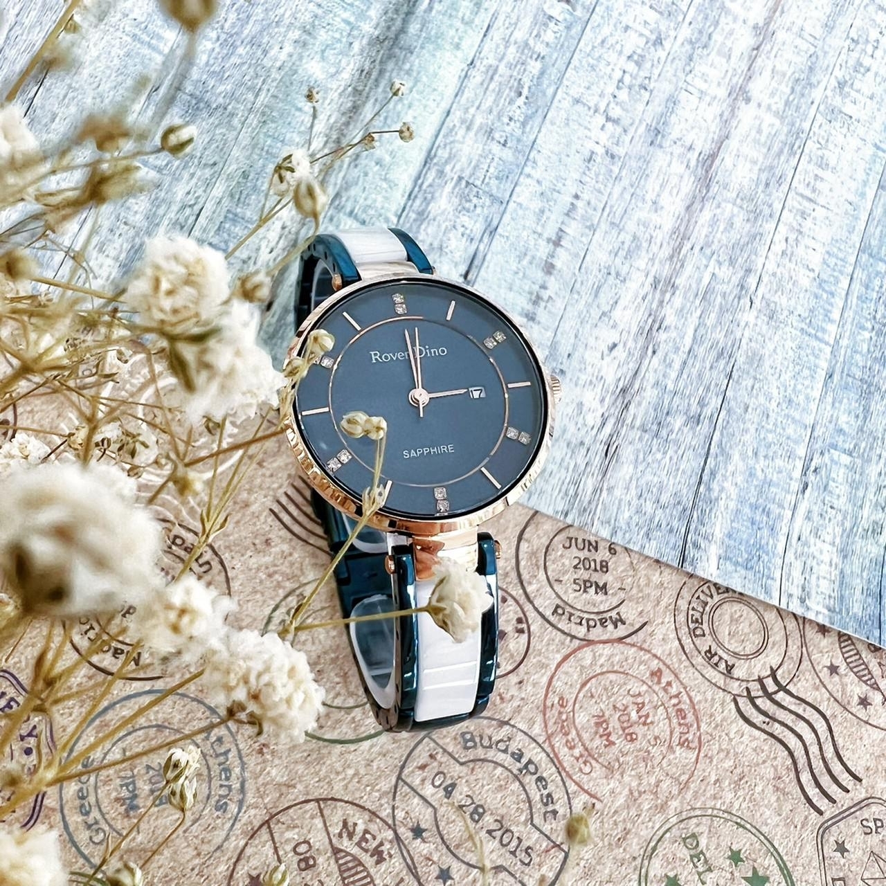 【Roven Dino羅梵迪諾】氣質女孩半陶瓷腕錶 RD778BU 31mm  現代鐘錶