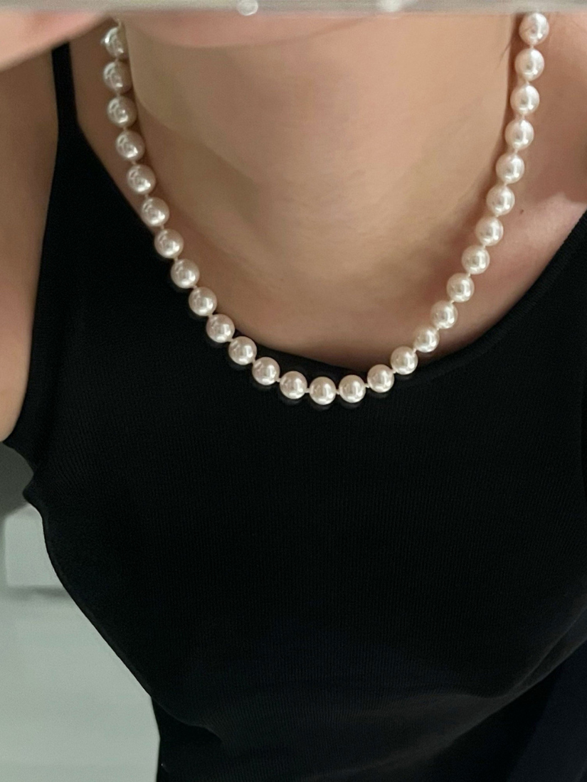 Audrey 鏡面強光珍珠串珠項鍊