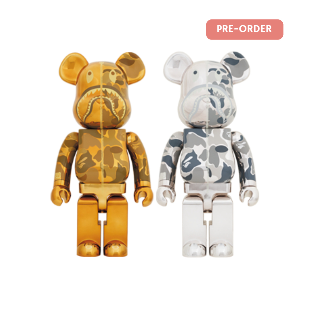 BE@RBRICK BAPE(R) CAMO SHARK 1000％ GOLD／SILVER