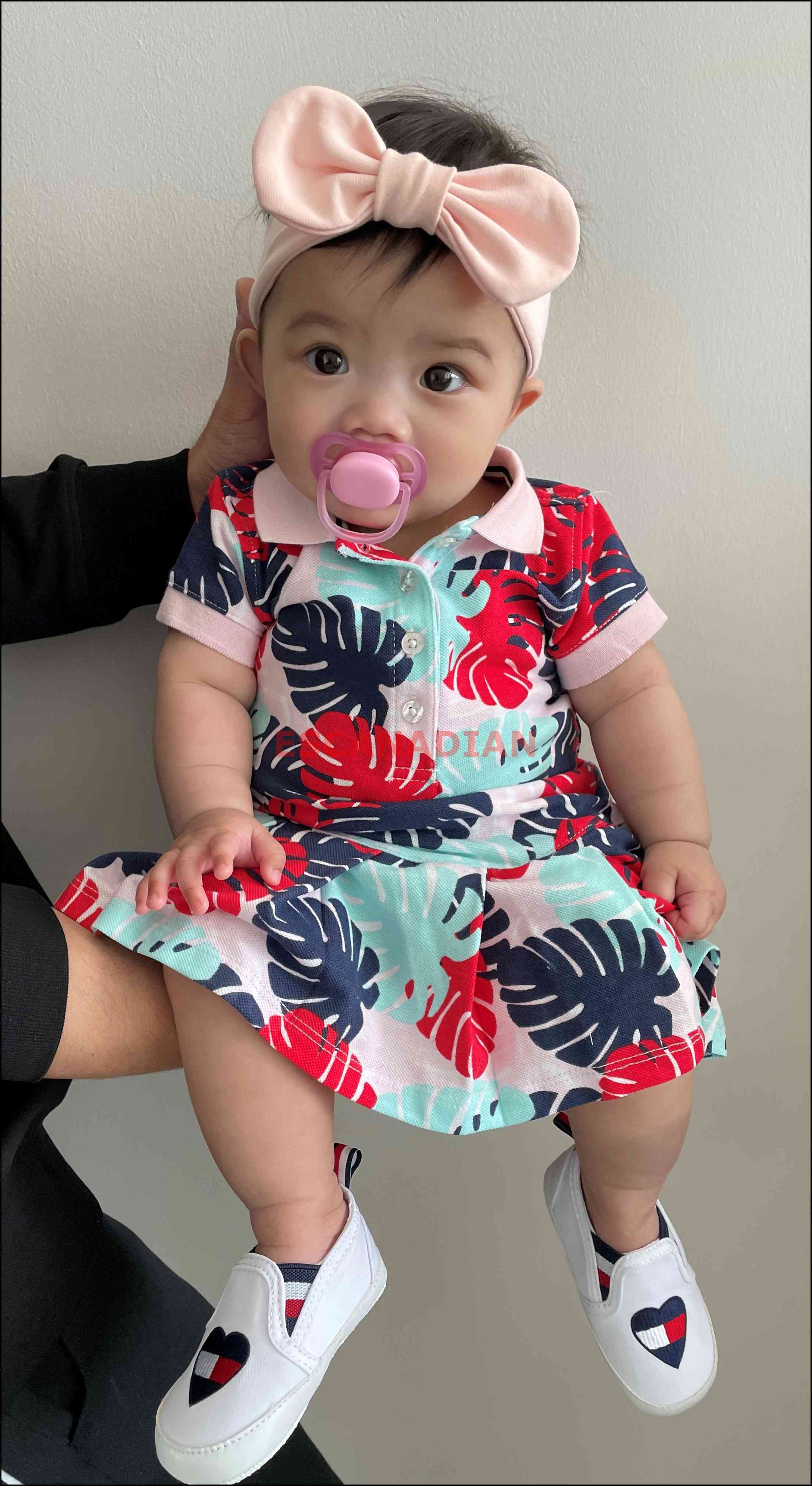 TOMMY 小女童/BABY 滿版花紋 Polo衫洋裝 (2色) (附安全褲)