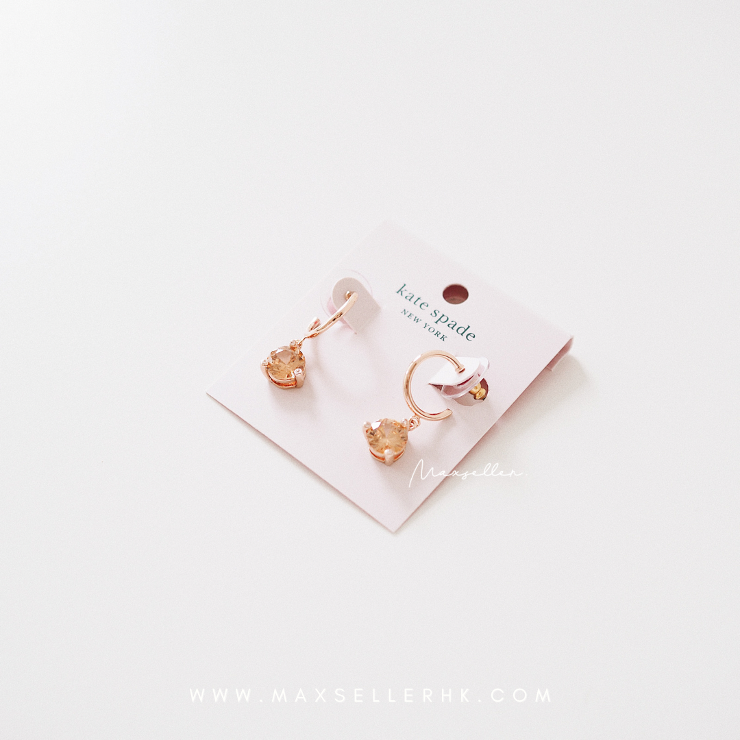 現貨｜玫瑰金｜KATE SPADE Rise and Shine drop Huggies Earrings