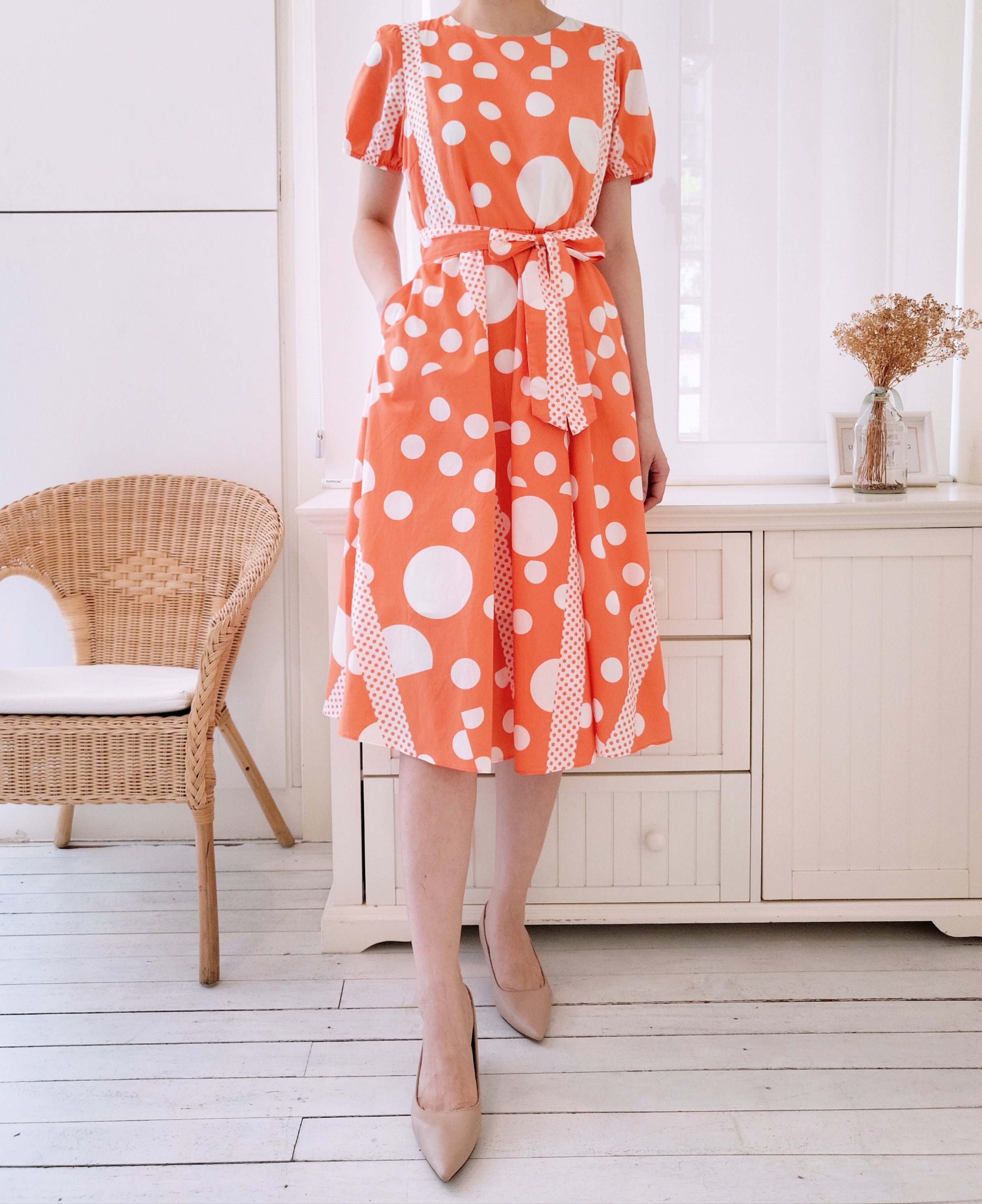 POLKA DOT MIDI DRESS