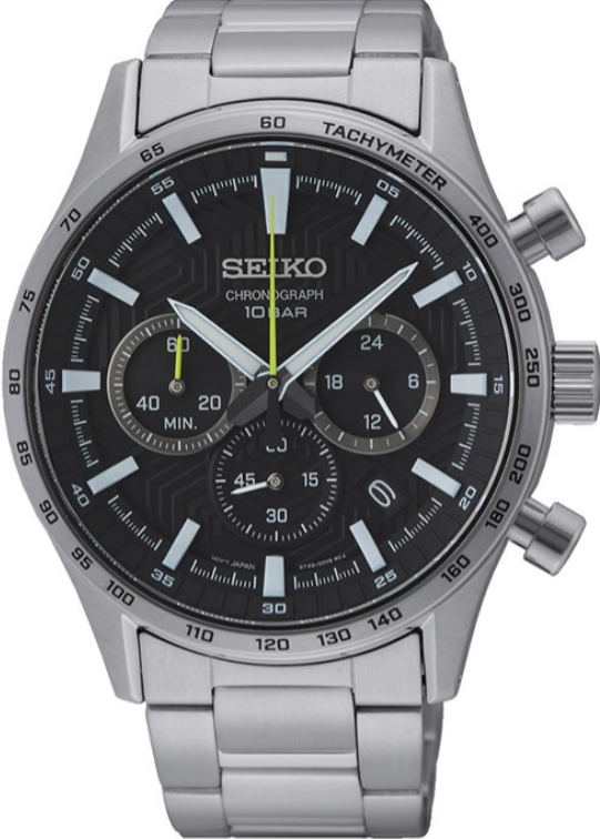 萬年鐘錶 - SEIKO CS 系列   黑面休閒款三眼計時男錶  SSB413P1  /  8T63-00Y0D 錶徑41MM