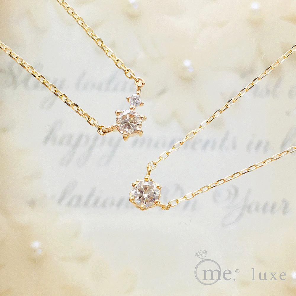 【me.luxe】K10鑽石10分靠近項鍊