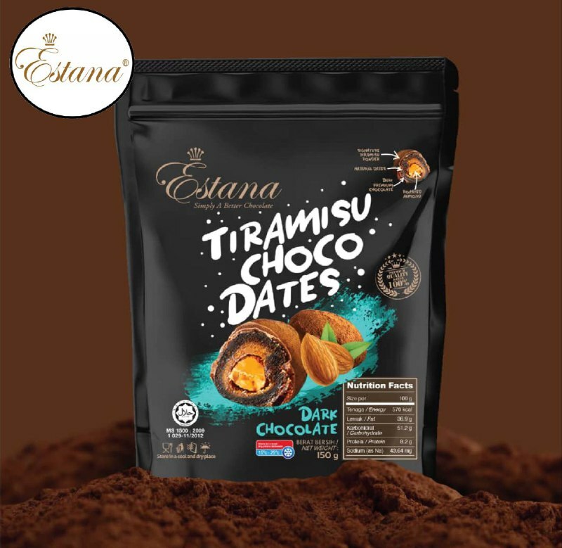 Estana Tiramisu Choco Dates Dark 150g