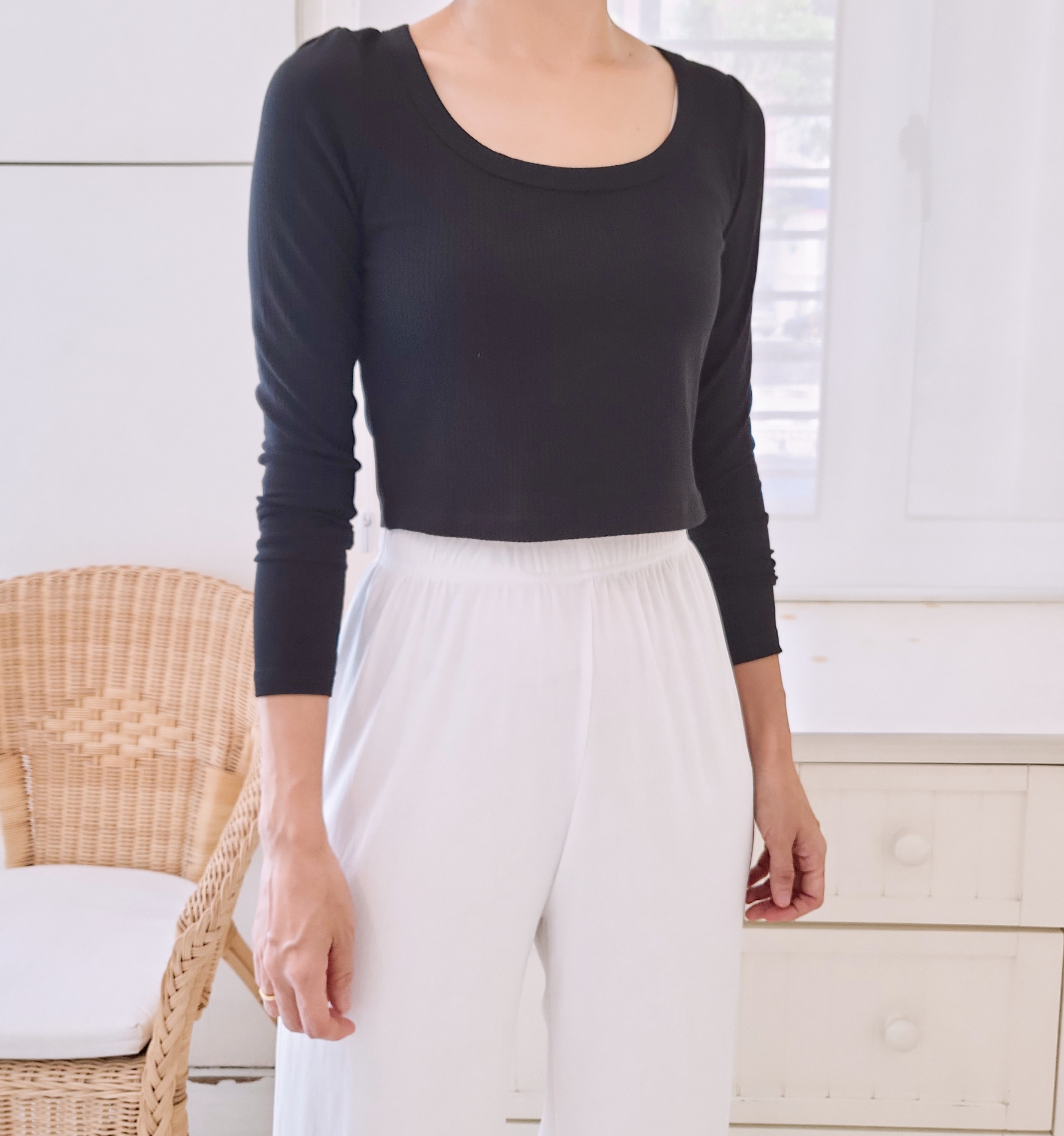 L/SLEEVE CROP TOP