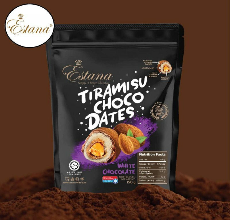 Estana Tiramisu Choco Dates White 150g