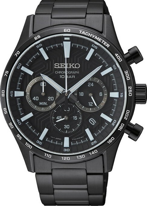 萬年鐘錶 - SEIKO CS 系列   黑面休閒款三眼計時男錶  SSB415P1  /  8T63-00Y0SD 錶徑41MM