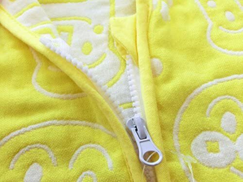 日本直送 麵包超人五重紗嬰幼兒拉鏈款睡袋 35x50cm 黃色