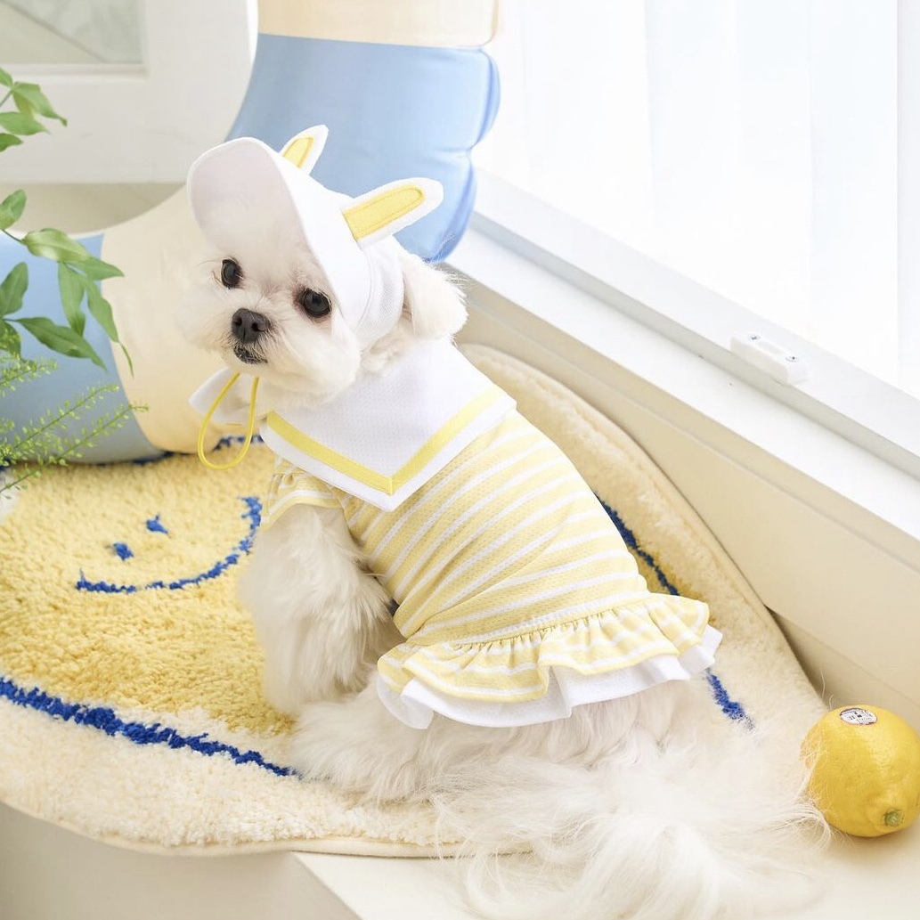 水手涼感cool 俏皮裙-Yellow黃-  韓國it’s  狗涼感衣 寵物夏季降溫涼感衣 夏天涼感服飾