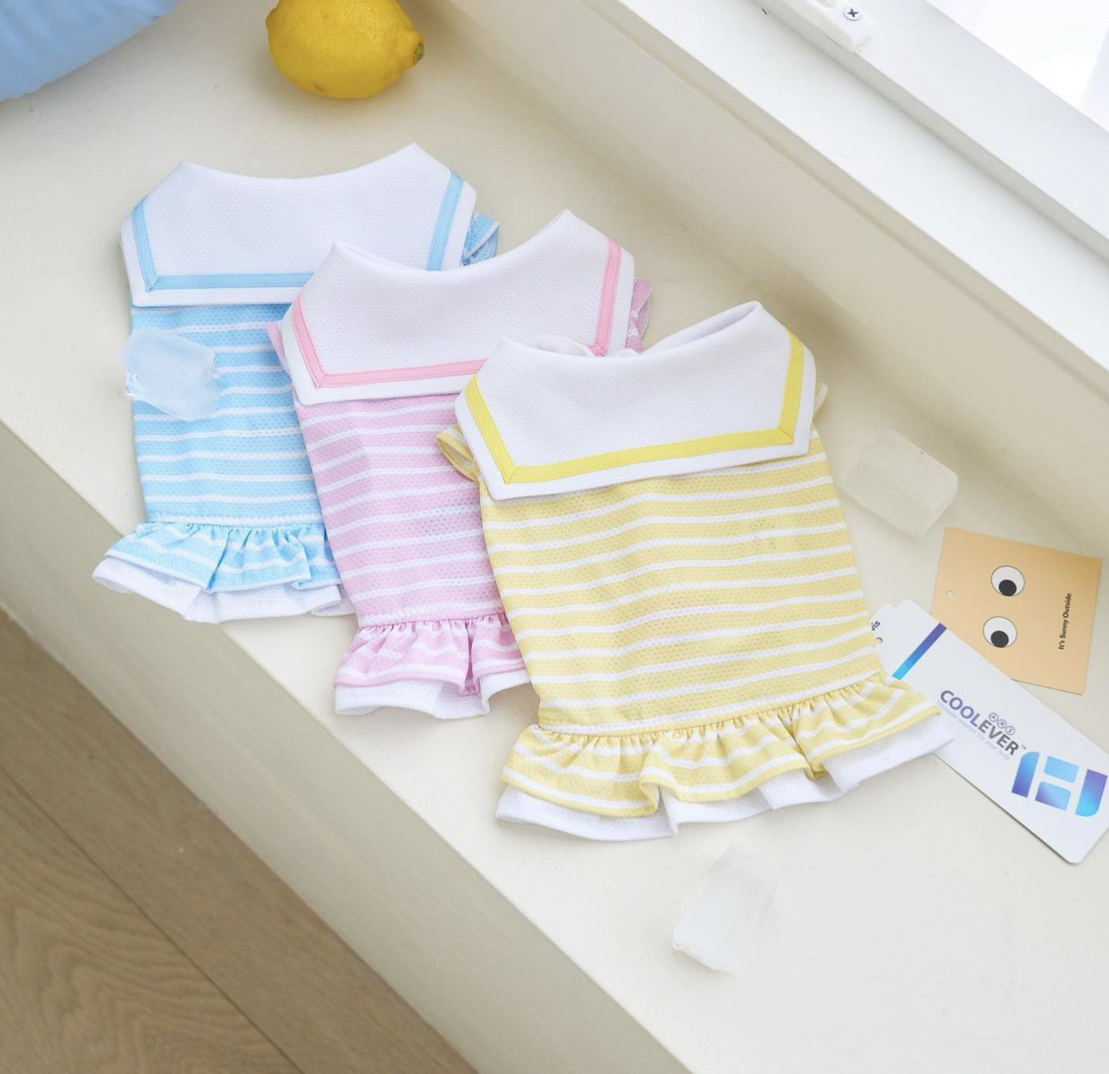 水手涼感cool 俏皮裙-Pink粉紅-  韓國it’s  狗涼感衣 寵物夏季降溫涼感衣 夏天涼感服飾