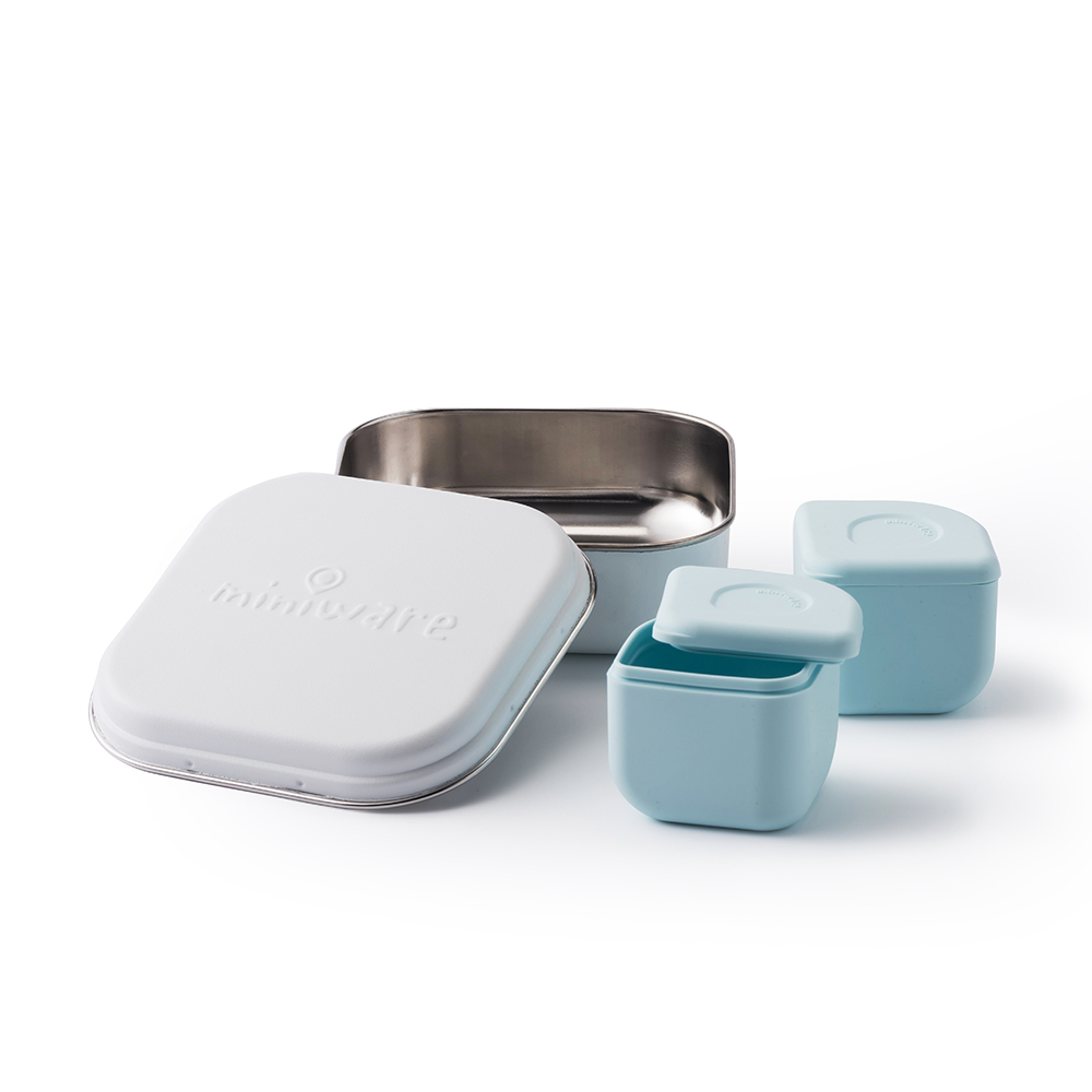 Miniware Grow Bento  +  2 Silipods - Snow/Aqua