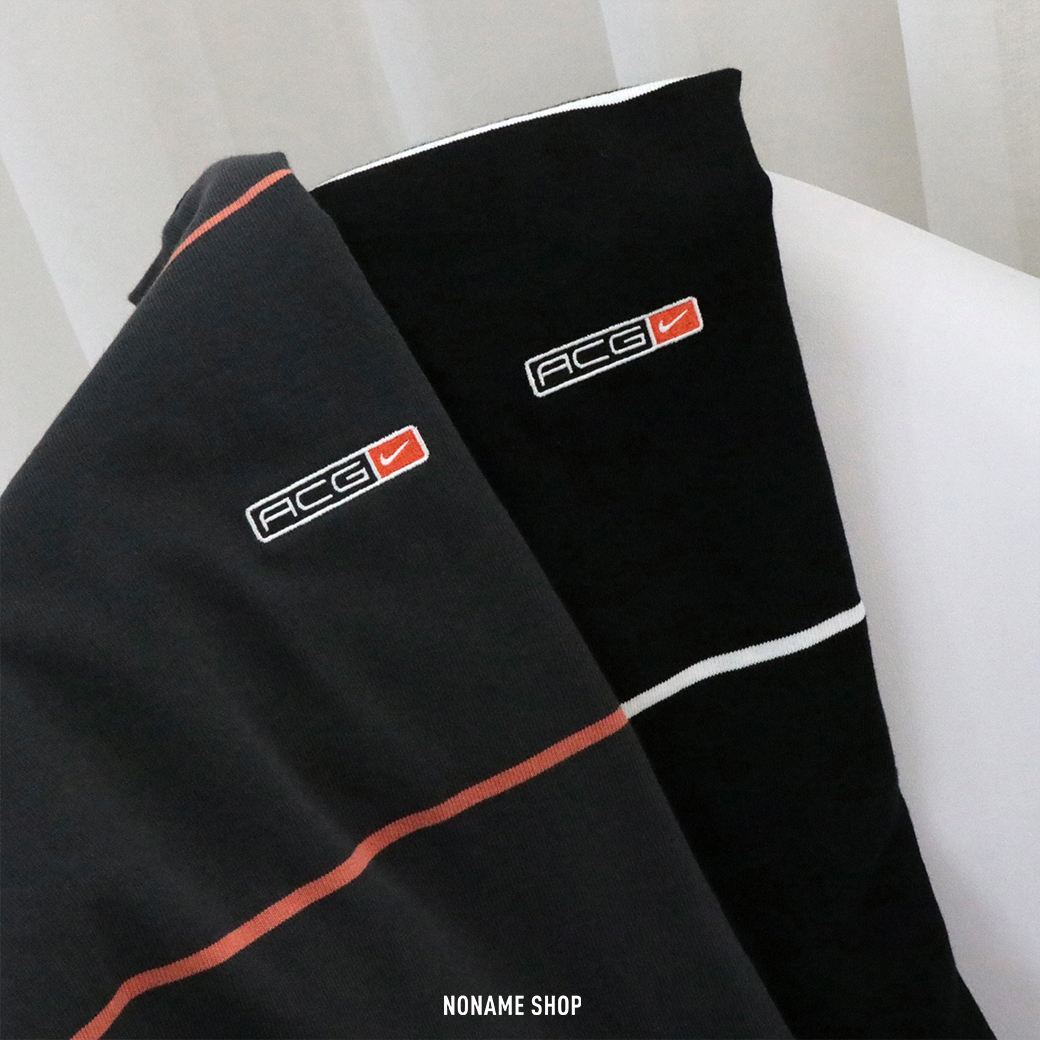 NIKE ACG 刺繡復古LOGO 條紋 寬鬆  短T 兩色 (男款)
