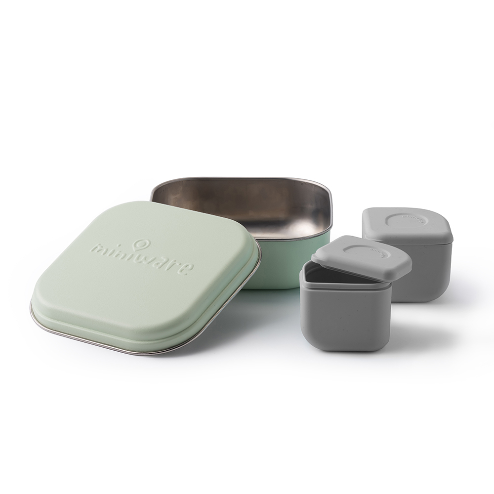 Miniware Grow Bento  +  2 Silipods - Keylime/Grey