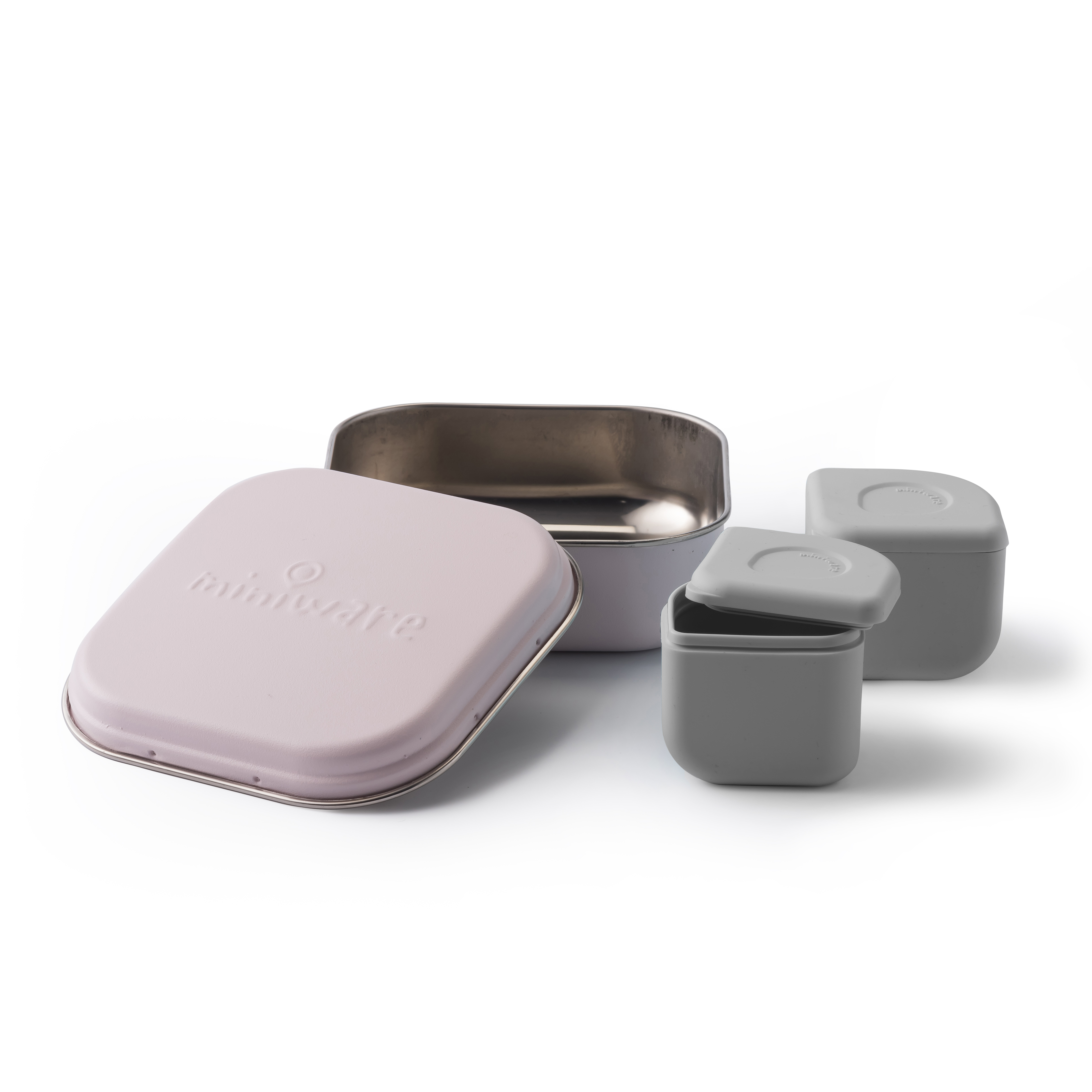Miniware Grow Bento  +  2 Silipods - Cotton Candy/Grey