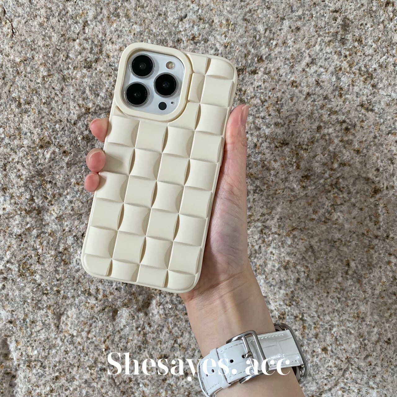 IPHONE白色編織手機殼