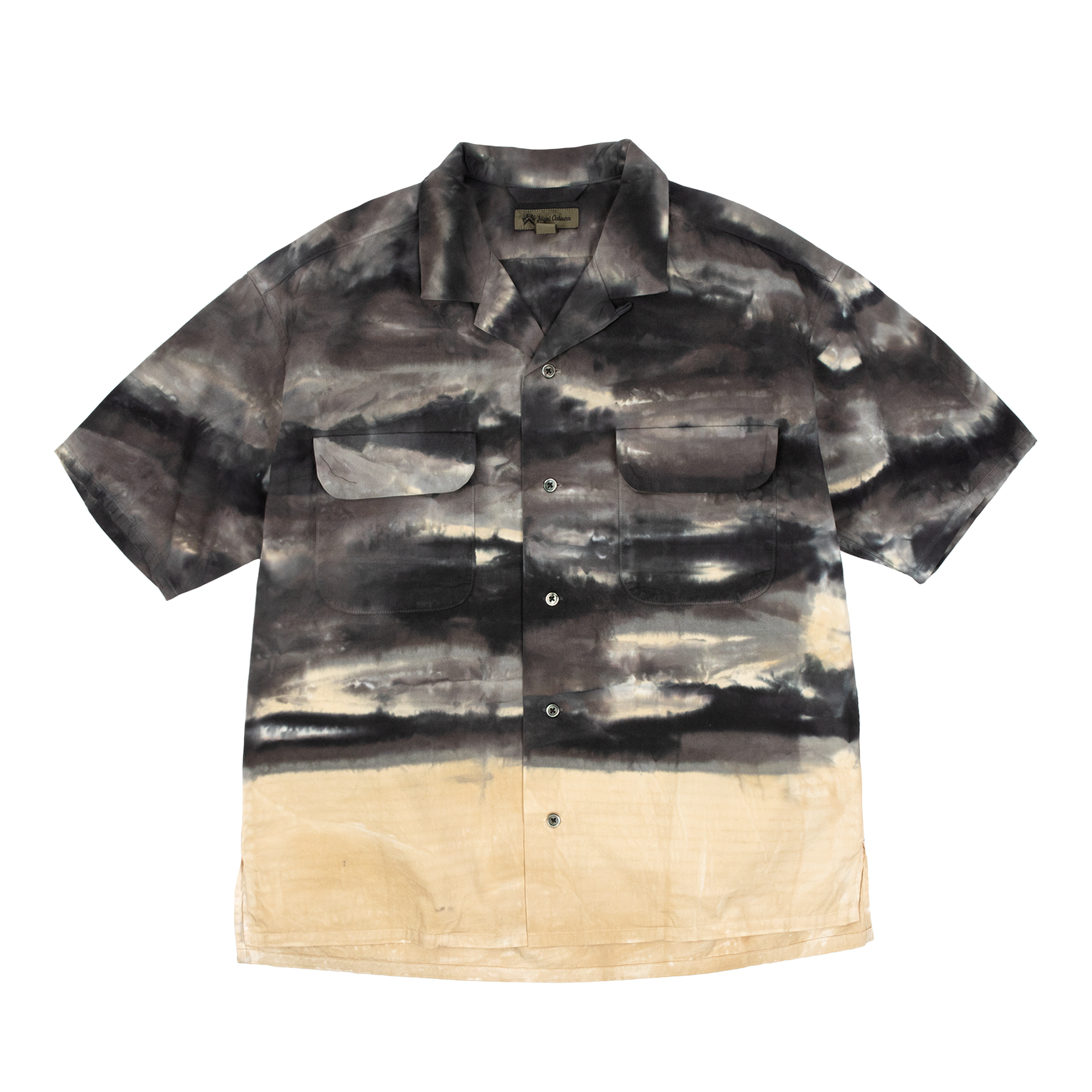 Nigel Cabourn - Open Collar Shirt / Chusen Dye (Gray)