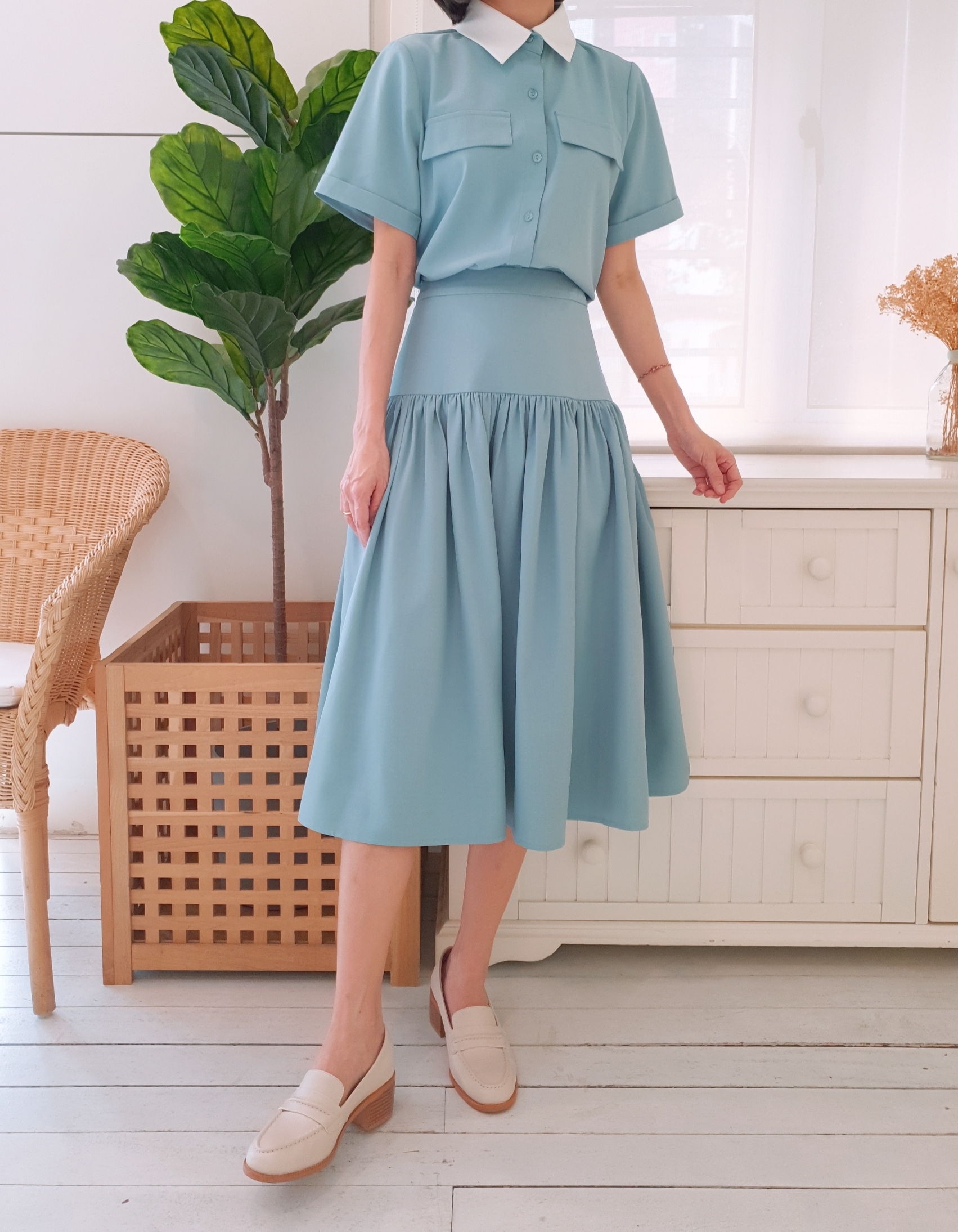 COLLARED POCKET S/SLEEVE SHIRT