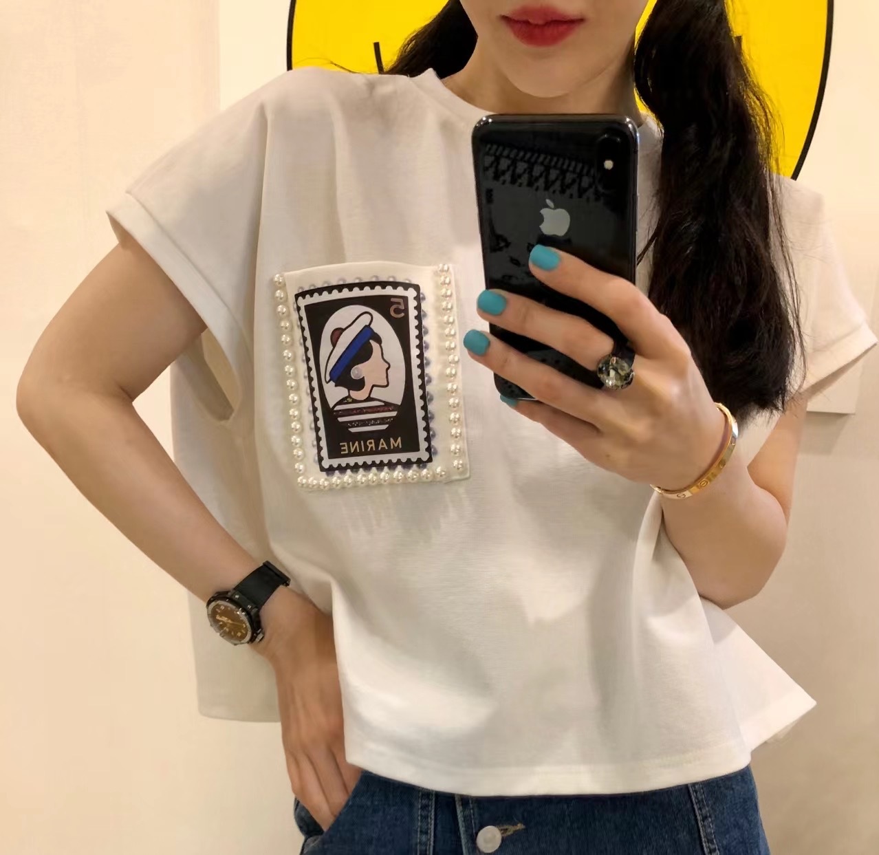 JUNT2267 珍珠女水手TEE