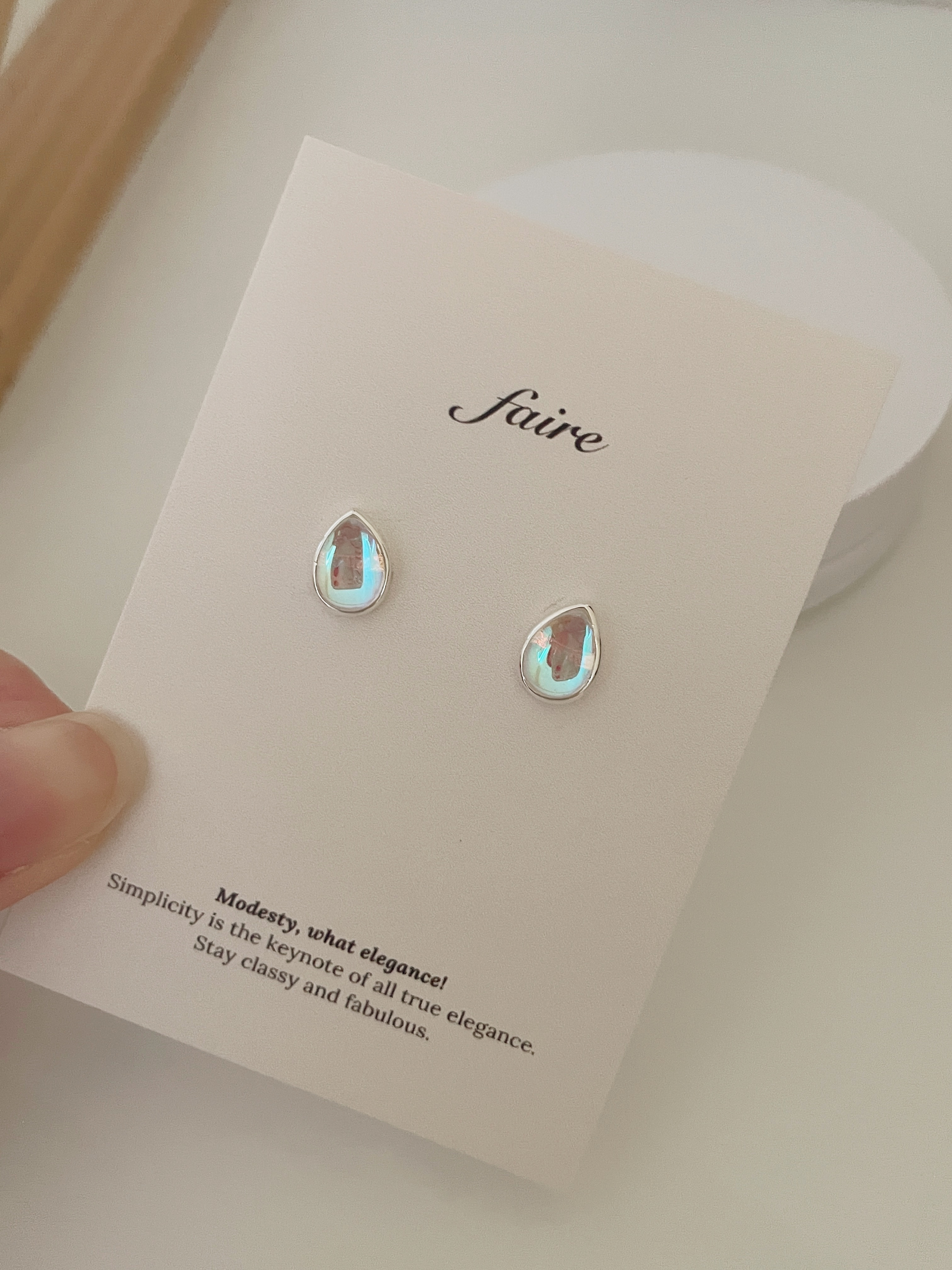 925 silver opal teardrop earrings