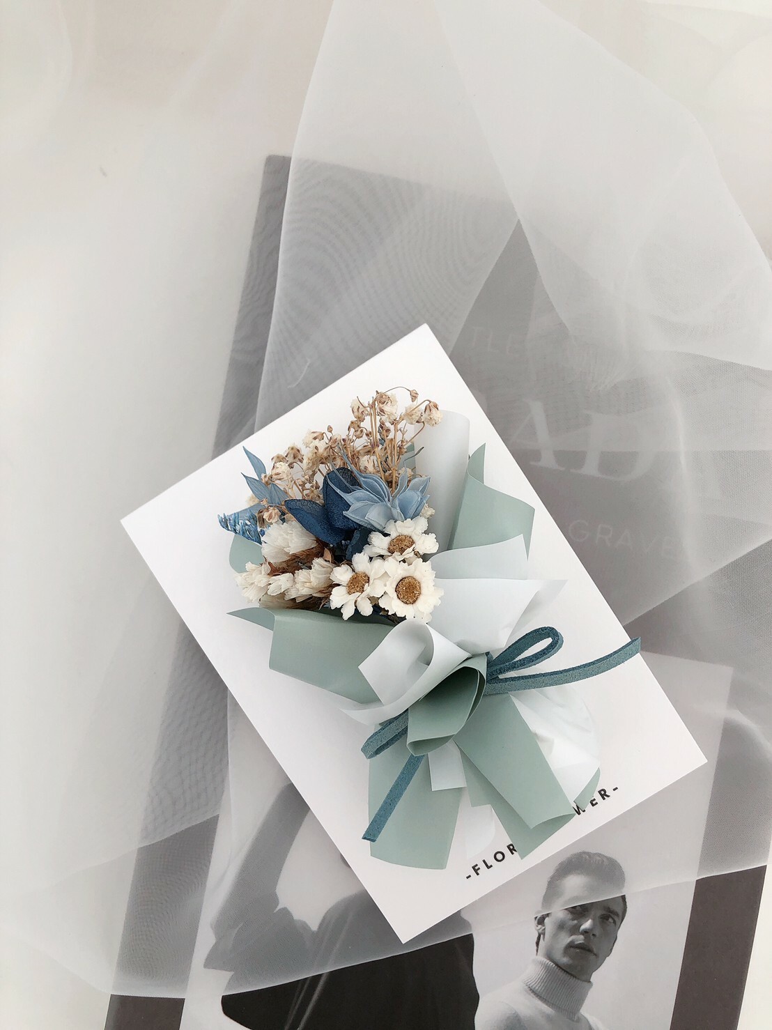 乾燥花卡片-牛油果綠